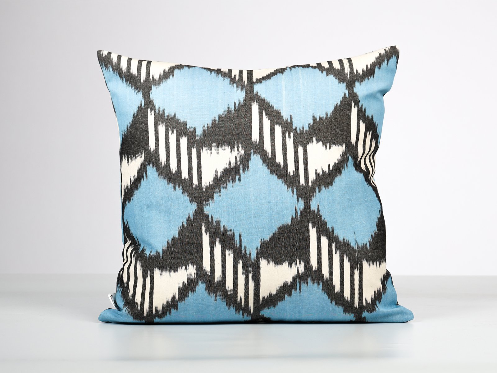 Blue Geometric Ikat Pillow Cover - Image 2