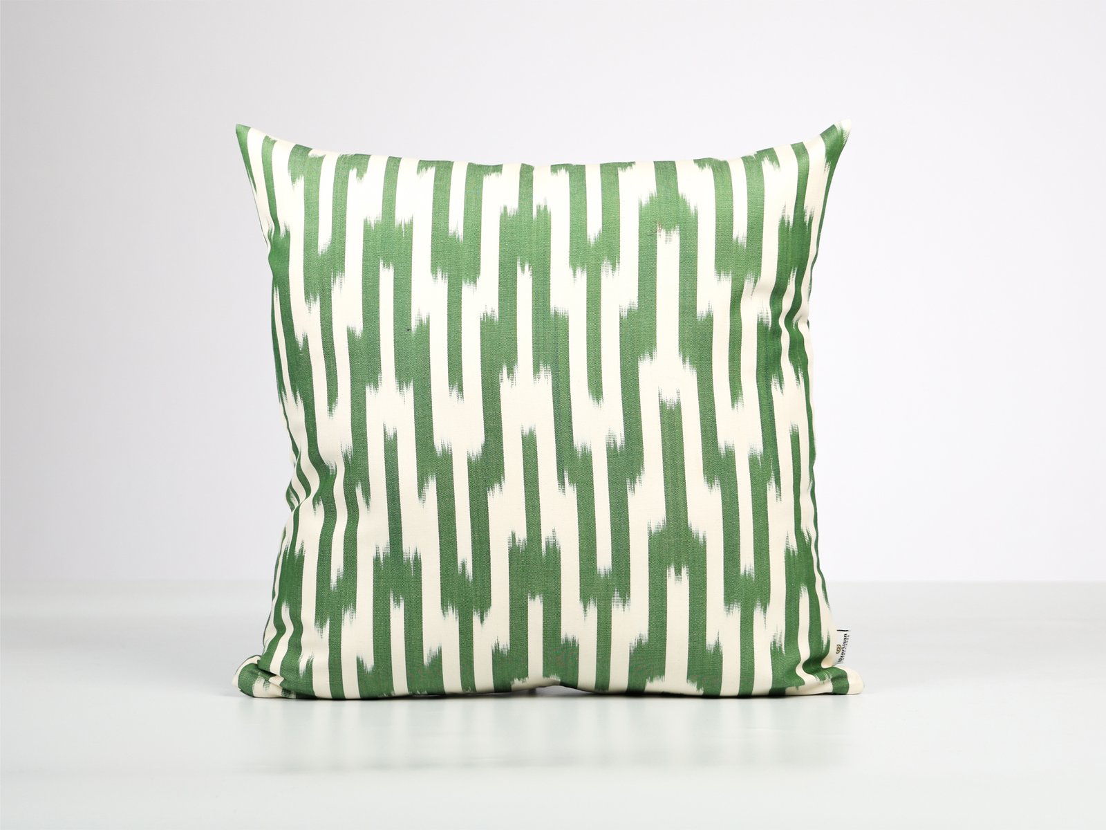 Green Striped Ikat Pillow Cover - Image 2