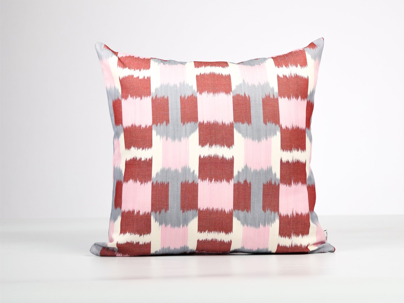 Pink Red Ikat Cushion Cover - Image 2
