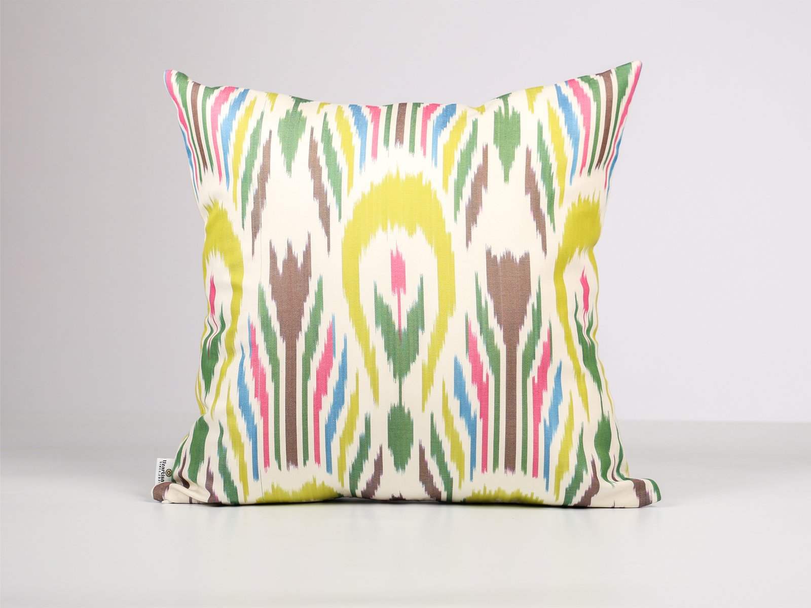 Multicolor Handmade Ikat Pillow Cover - Image 2