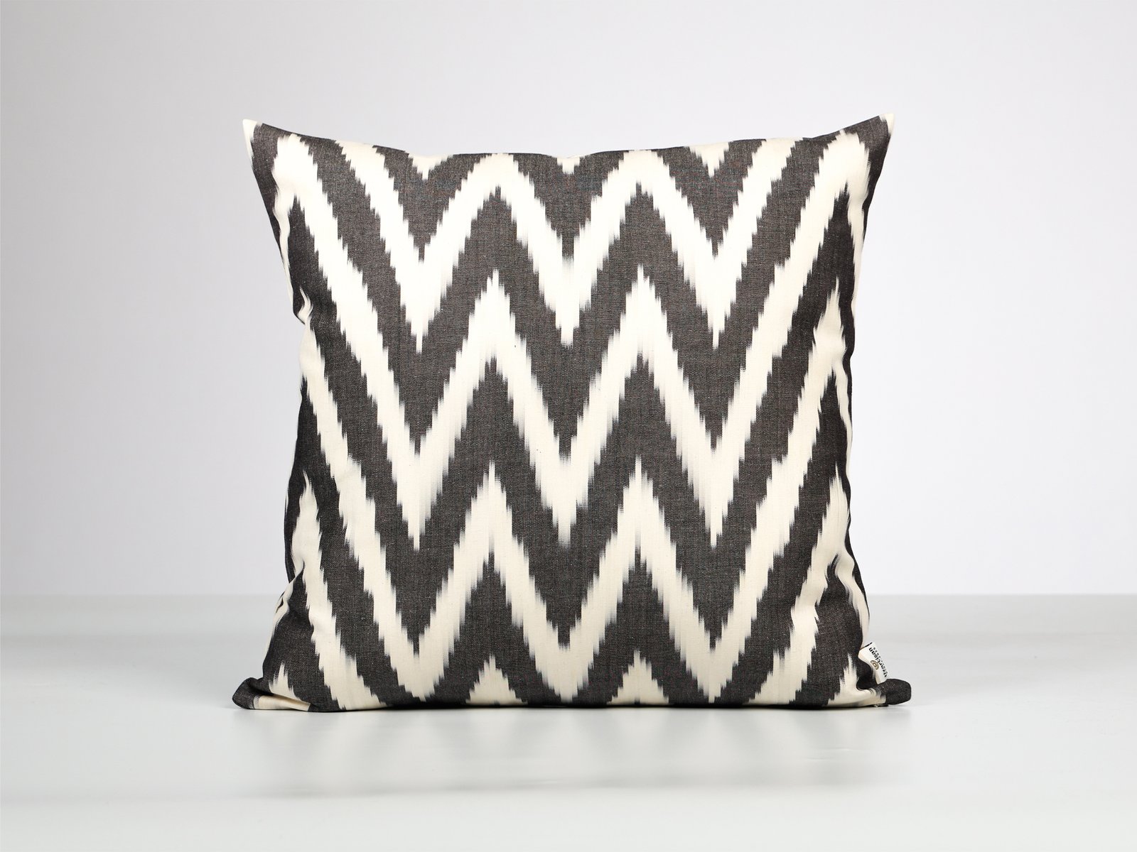Black Chevron Ikat Cushion Cover - Image 2