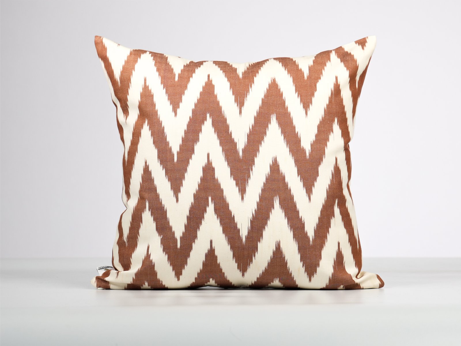 Brown Chevron Ikat Cushion Cover - Image 2