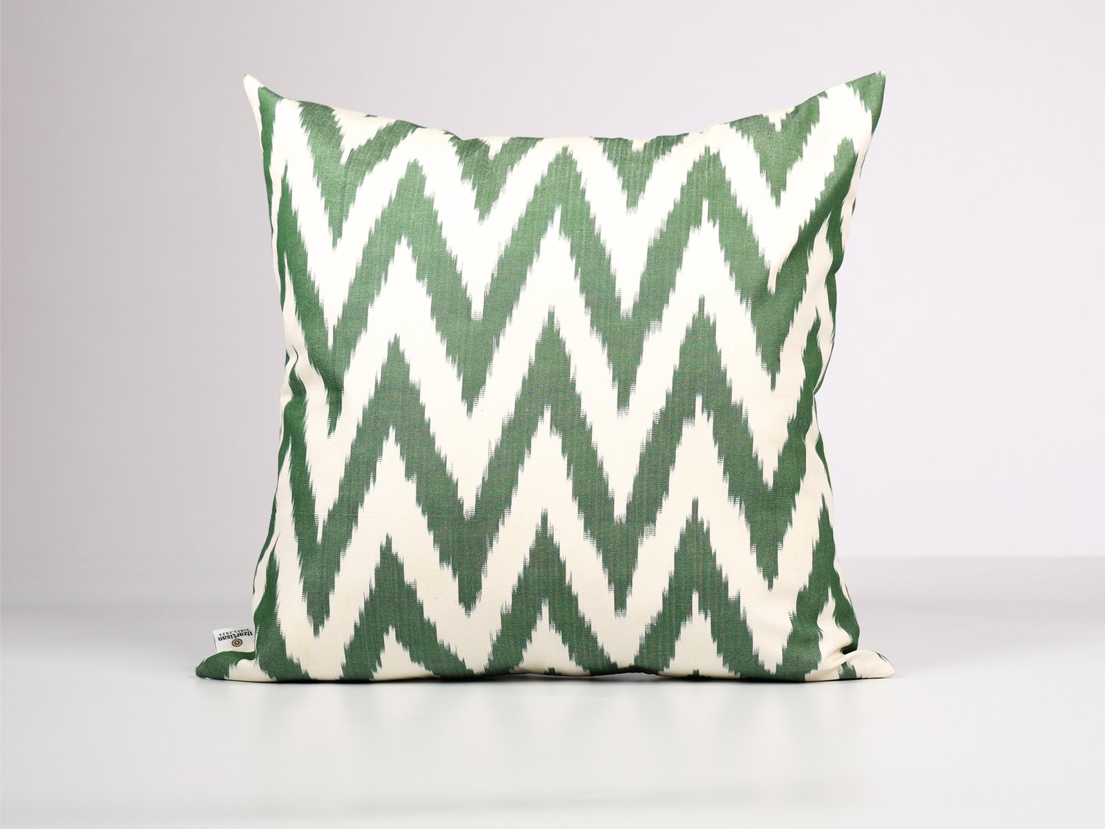 Green Chevron Ikat Cushion Cover - Image 2