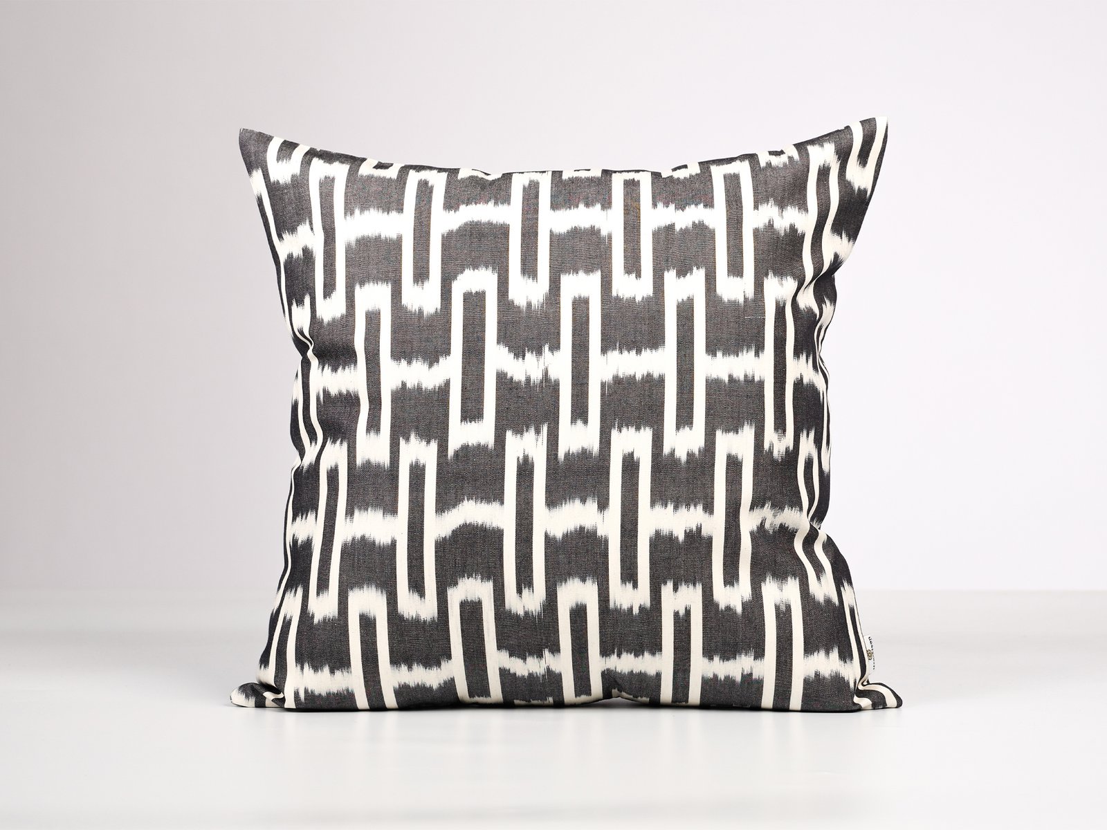 Black Geometric Ikat Pillow Cover - Image 2