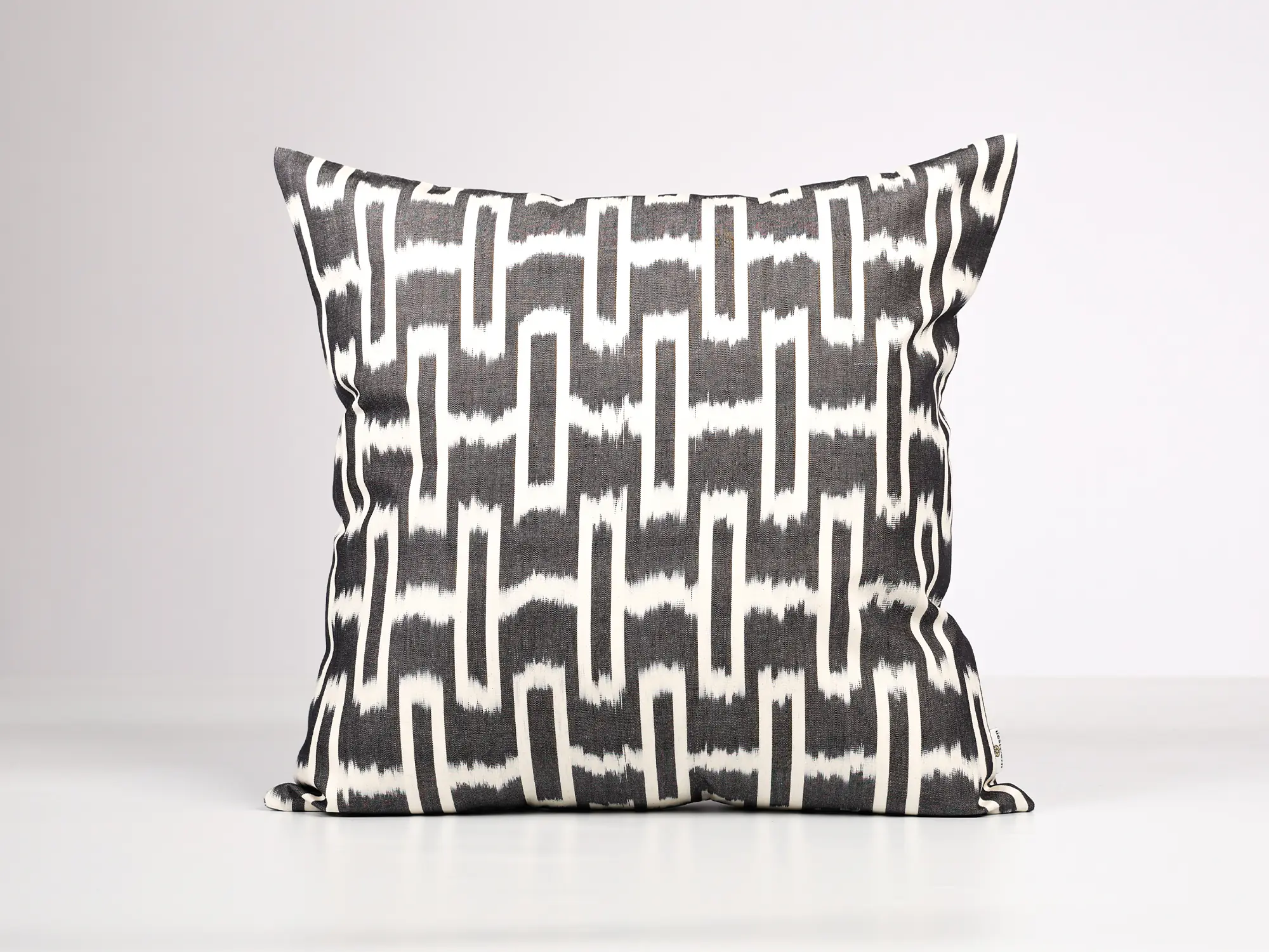 Black Geometric Ikat Pillow Cover
