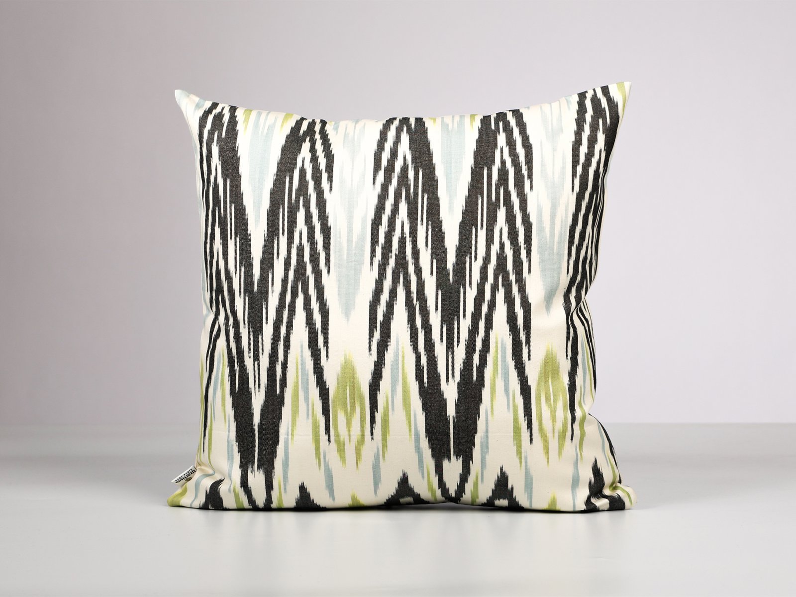 Black Zigzag Ikat Pillow Cover USA - Image 2