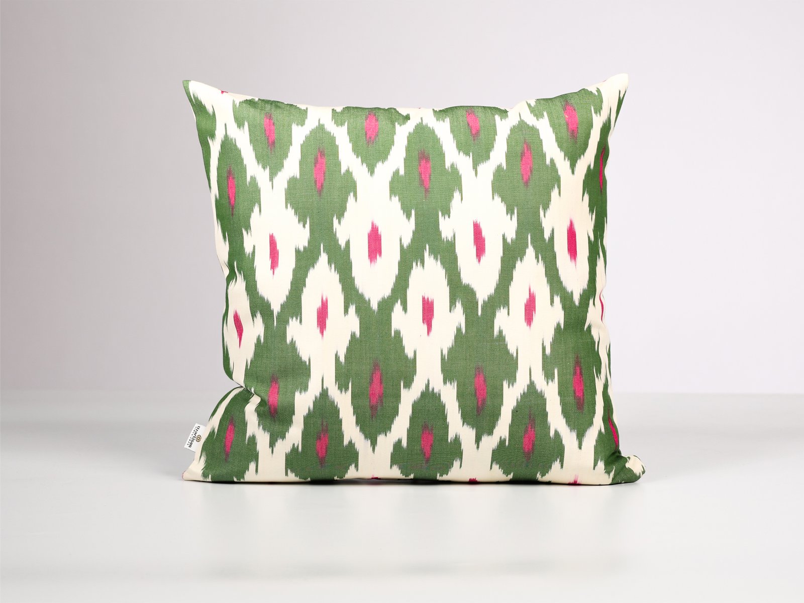 Green and Pink Ikat Pillow Cover - Image 2