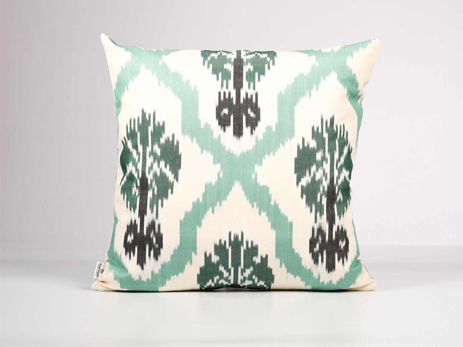 Mint Green Ikat Pillow Cover - Image 2