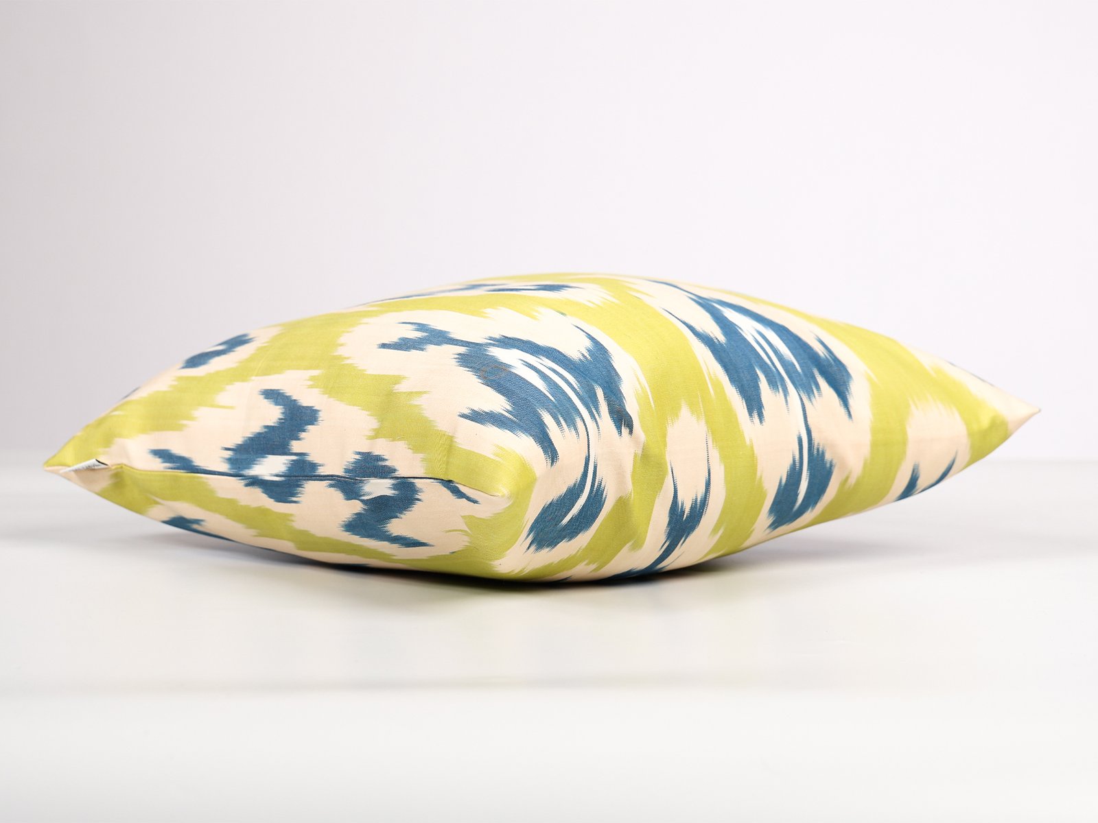 Yellow Blue Ikat Pillow Cover - Image 4