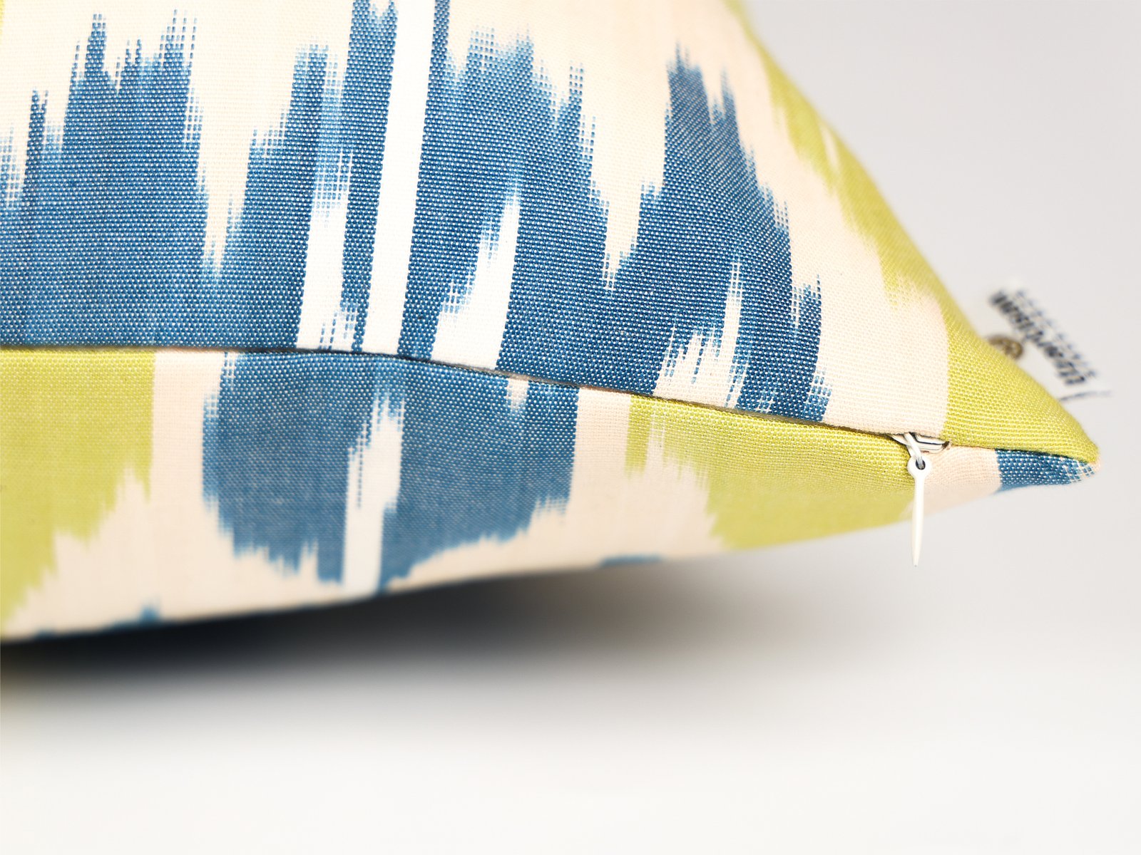 Yellow Blue Ikat Pillow Cover - Image 7