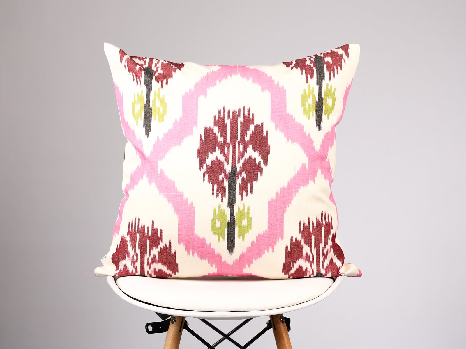 Pink Decorative Ikat Pillow Cover