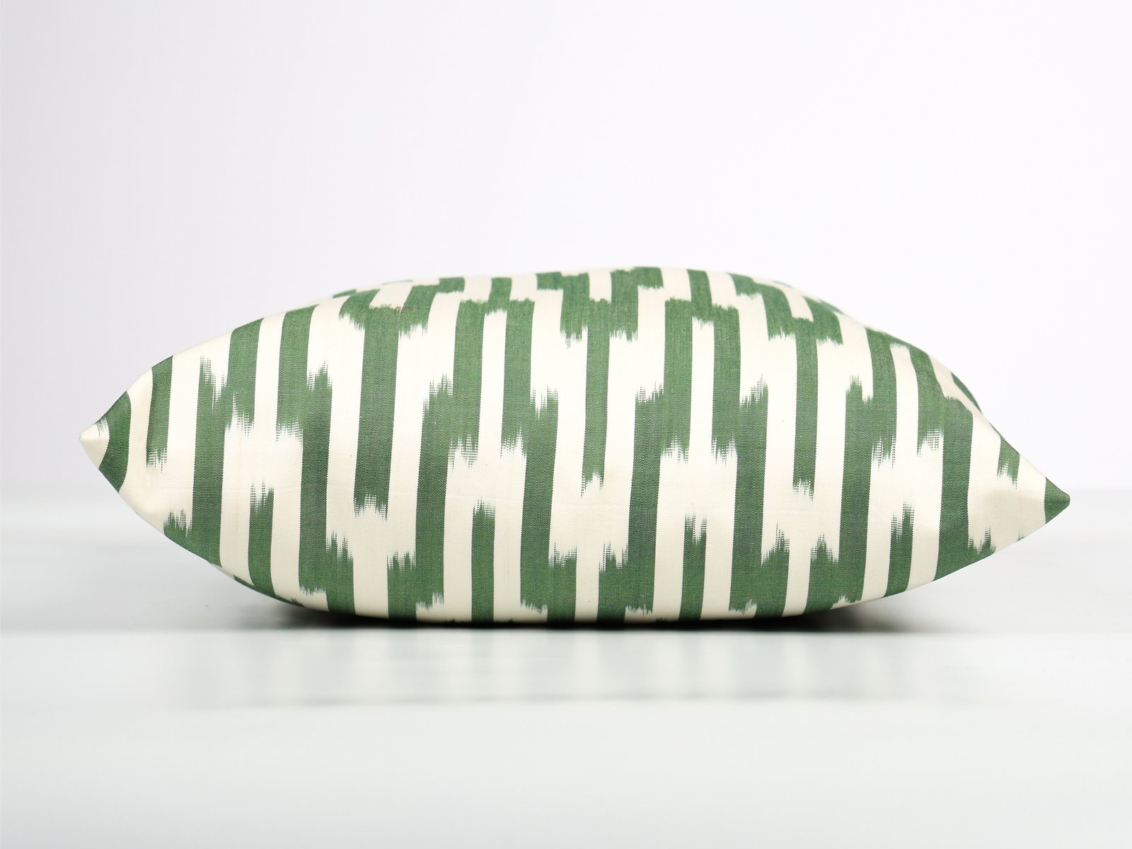 Green Striped Ikat Pillow Cover - Image 4