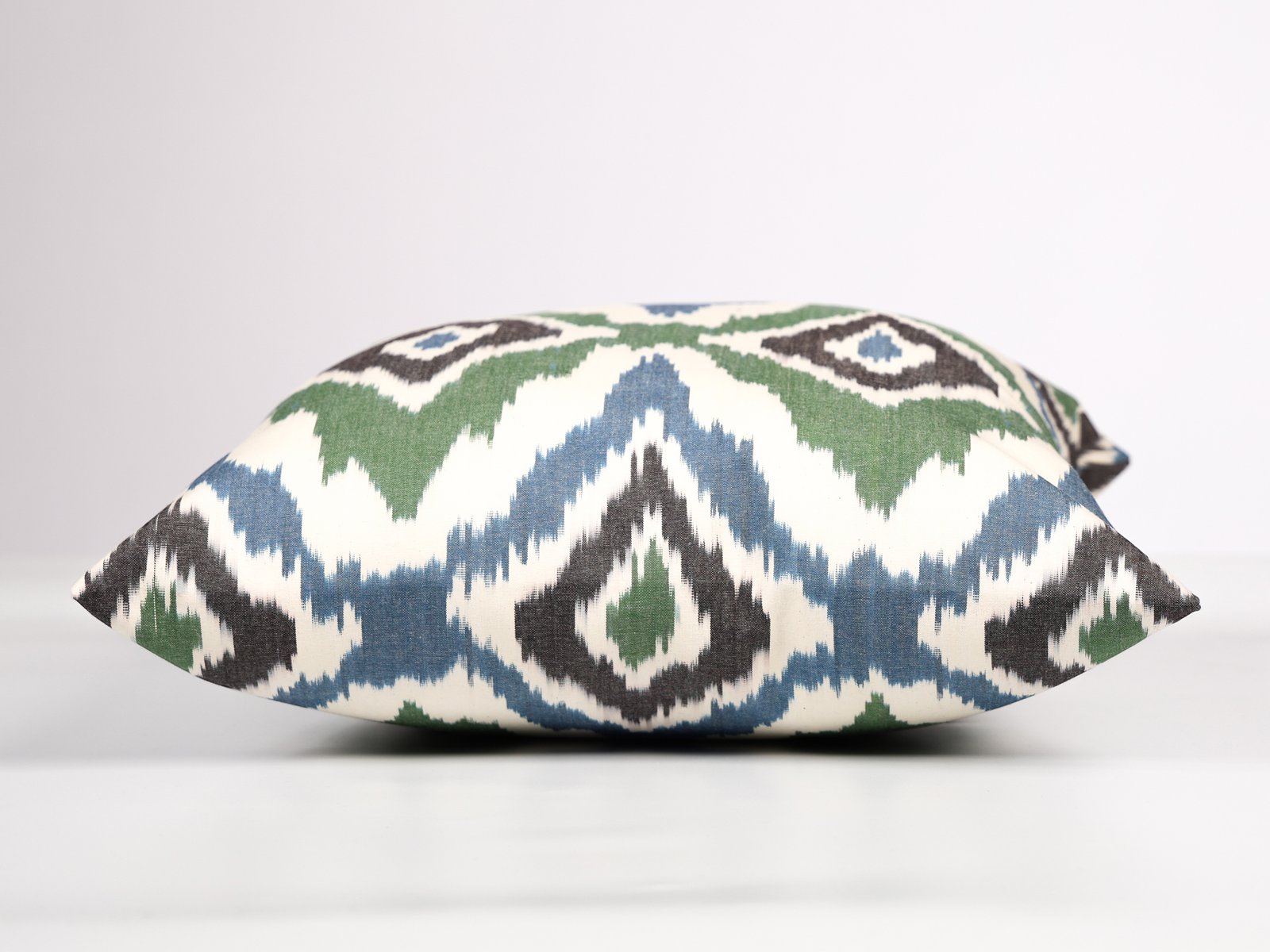 Green Blue Geometric Ikat Pillow Cover - Image 4