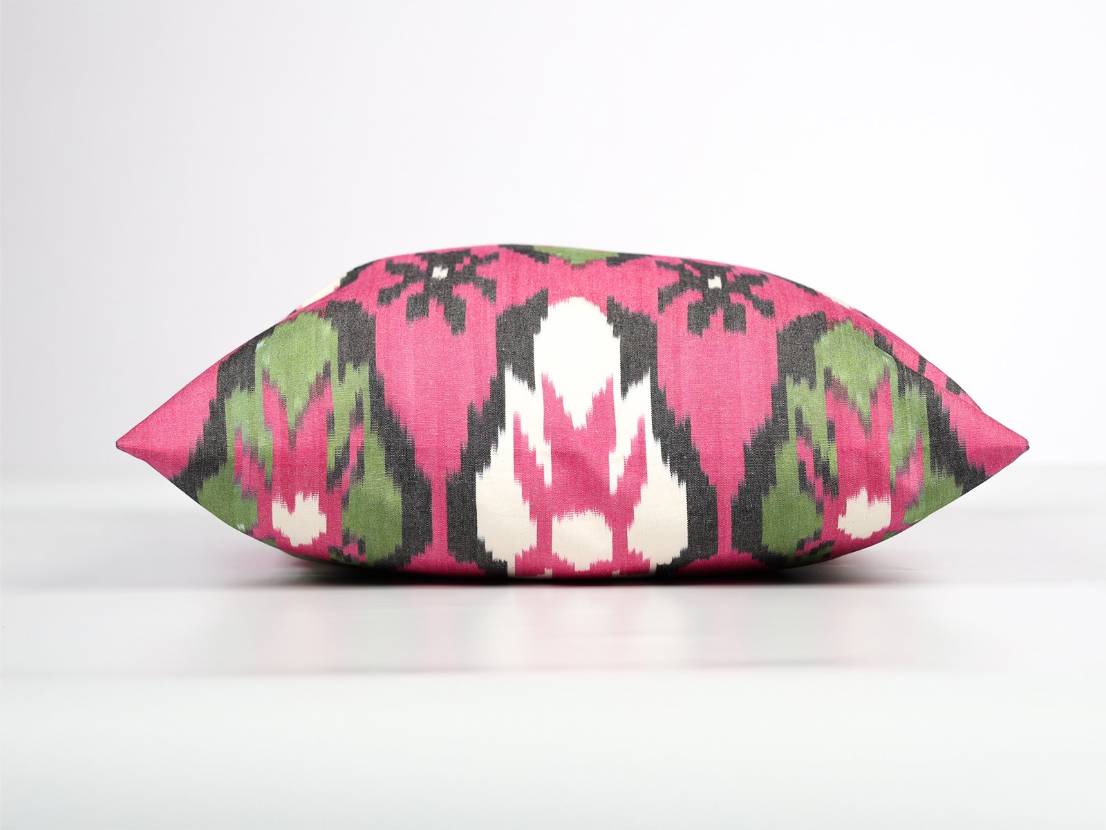 Pink Uzbek Ikat Decorative Pillow Cover - Image 4