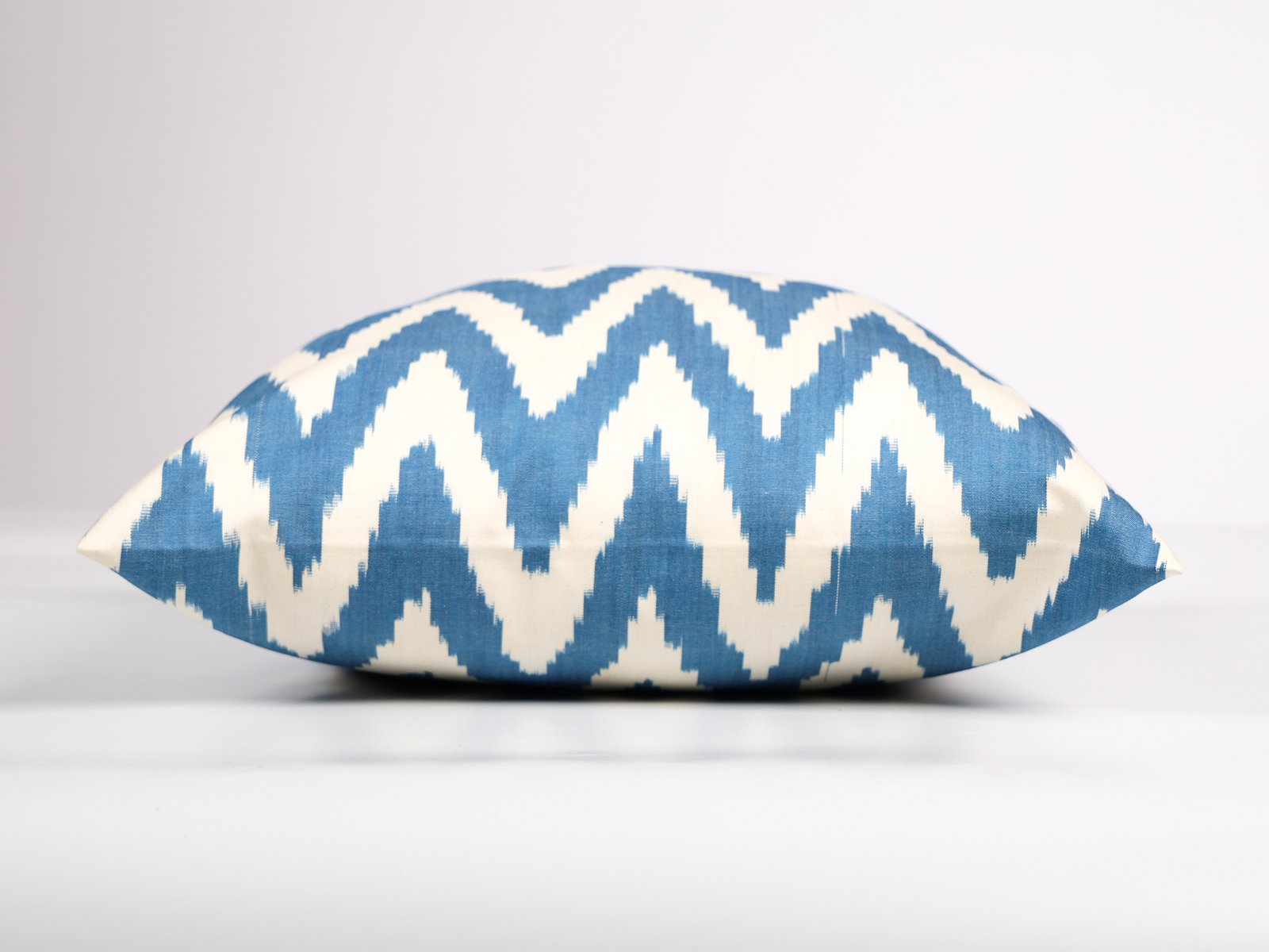 Blue Chevron Ikat Cushion Cover - Image 4