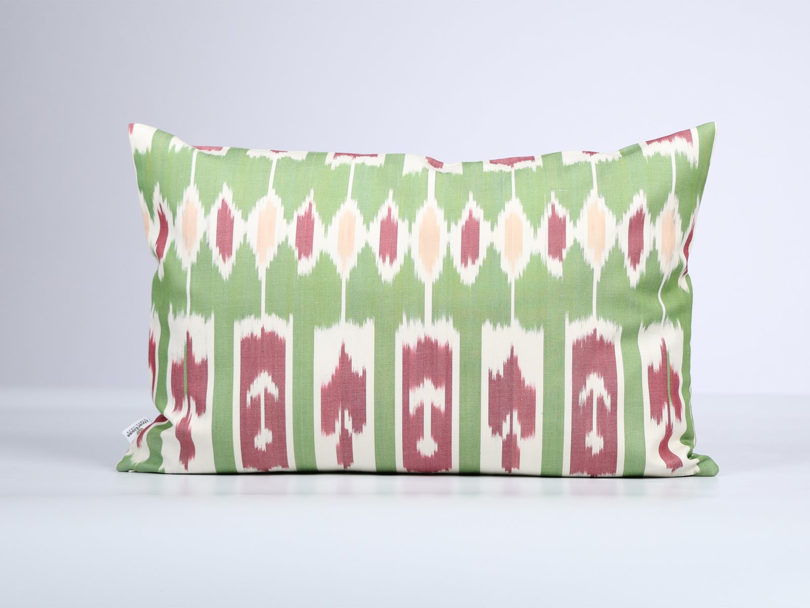 Green and Pink Ikat Decorative Cushion - Image 2