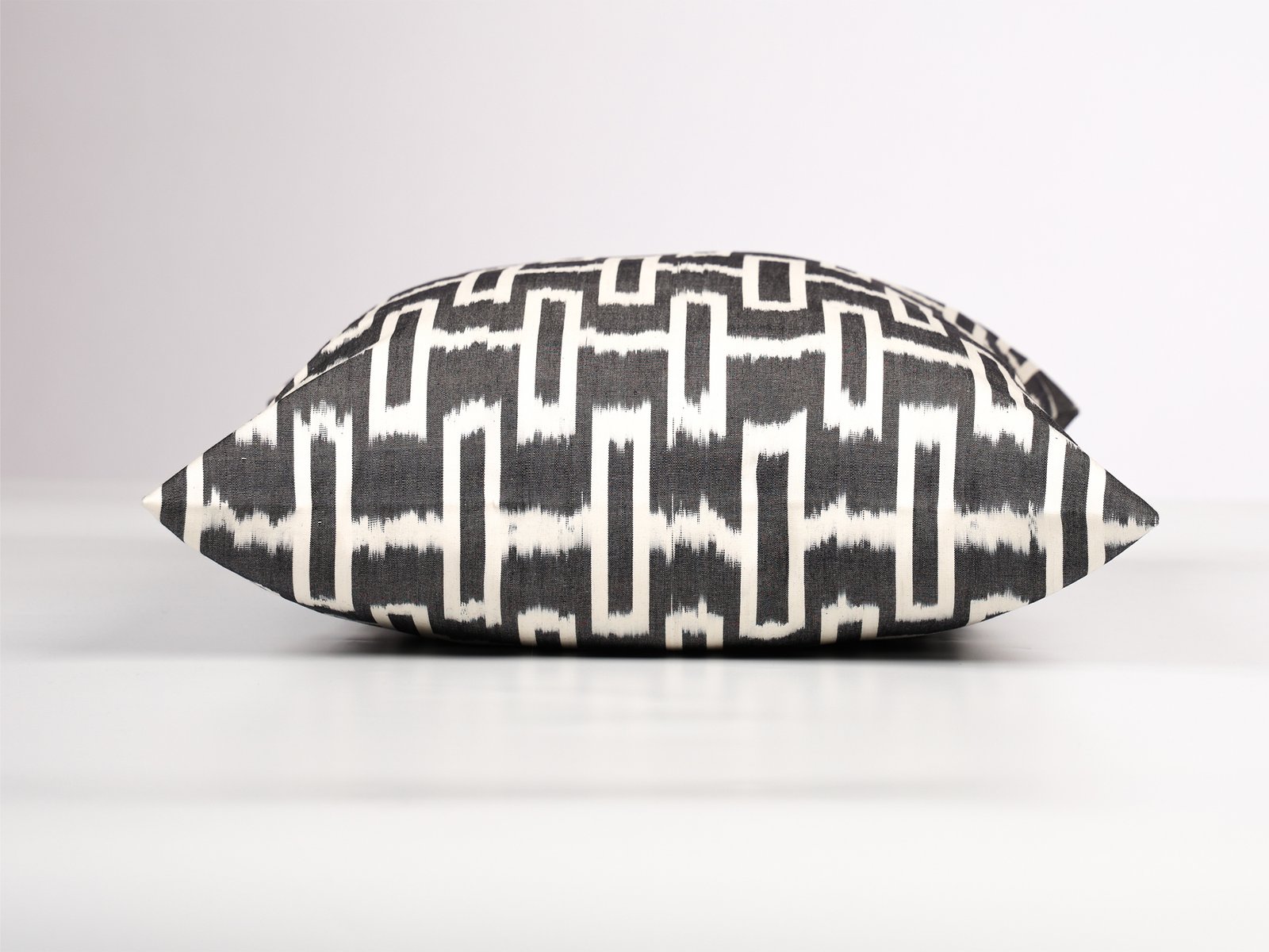 Black Geometric Ikat Pillow Cover - Image 4