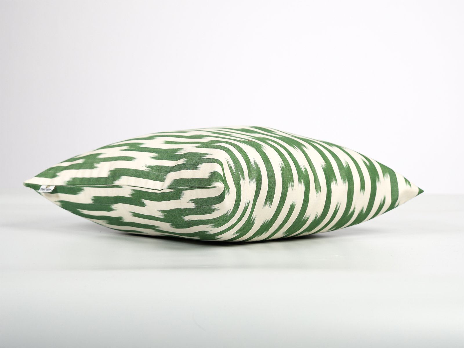Green Striped Ikat Pillow Cover - Image 5