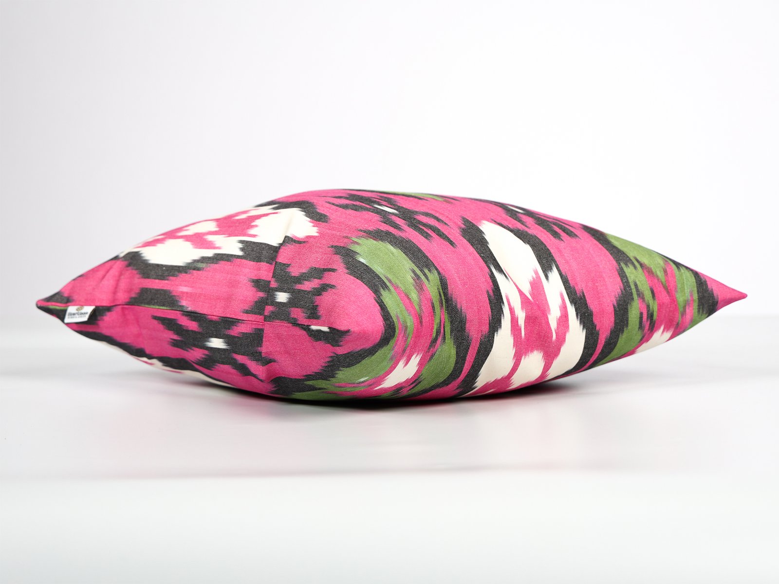 Pink Uzbek Ikat Decorative Pillow Cover - Image 5