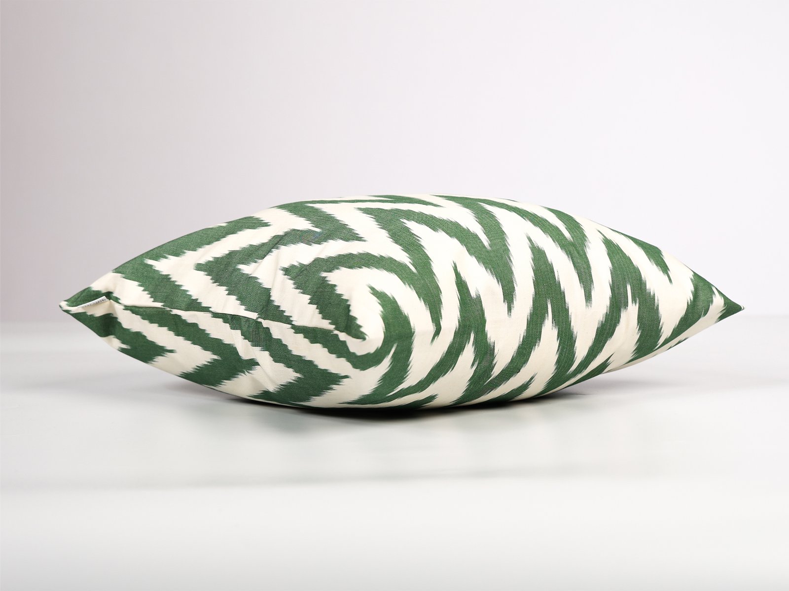 Green Chevron Ikat Cushion Cover - Image 5
