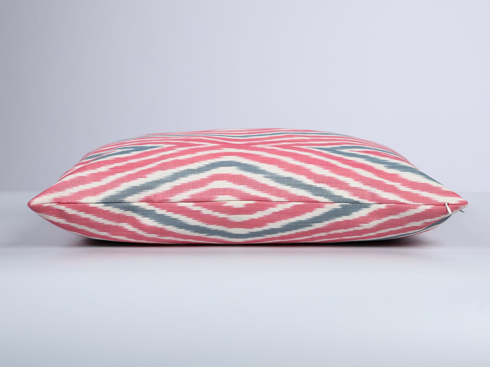 Pink Gray Ikat Lumbar Pillow Cover - Image 5