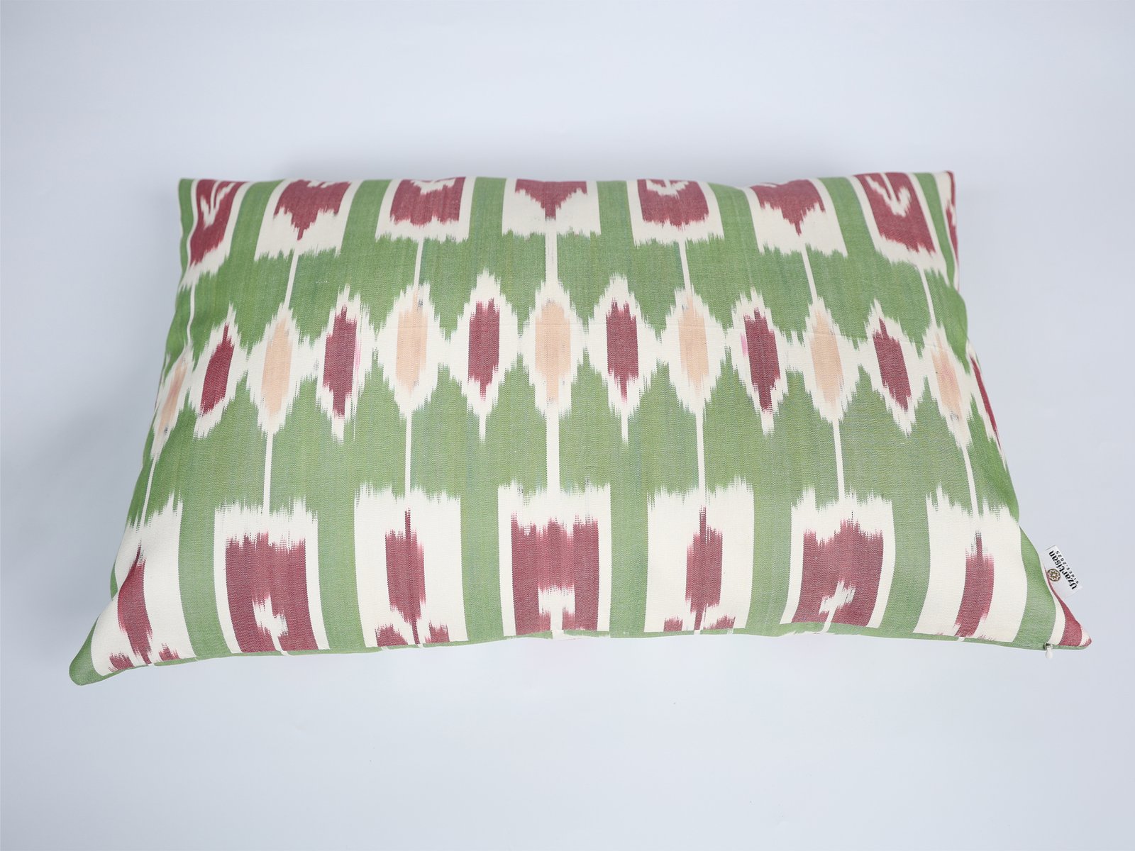 Green and Pink Ikat Decorative Cushion - Image 4