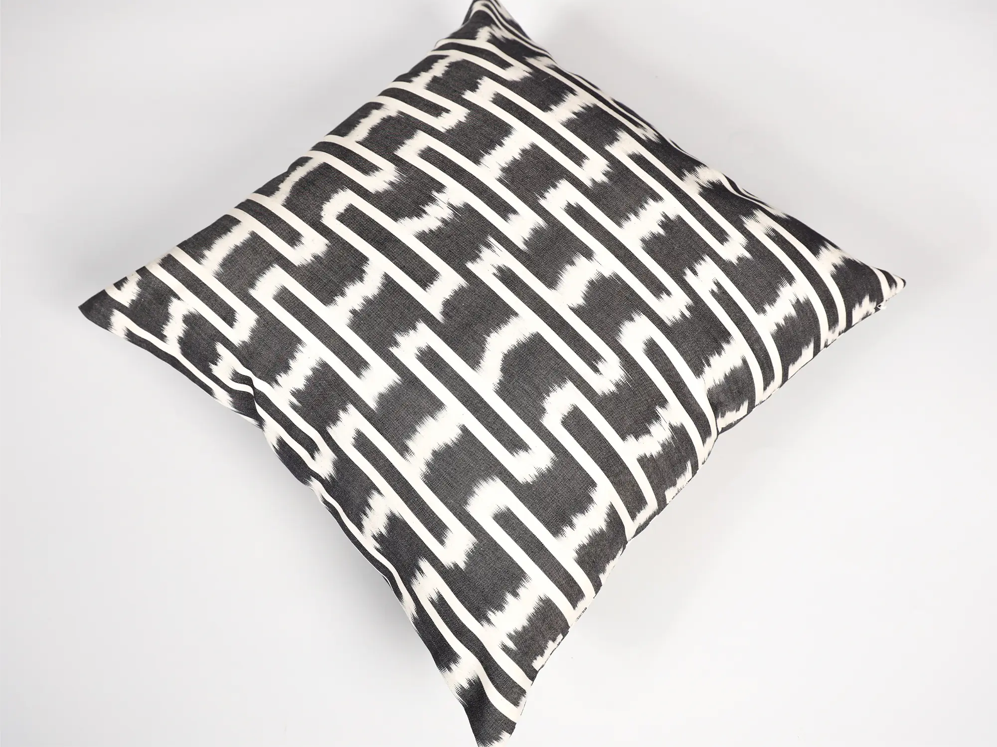 Black Geometric Ikat Pillow Cover
