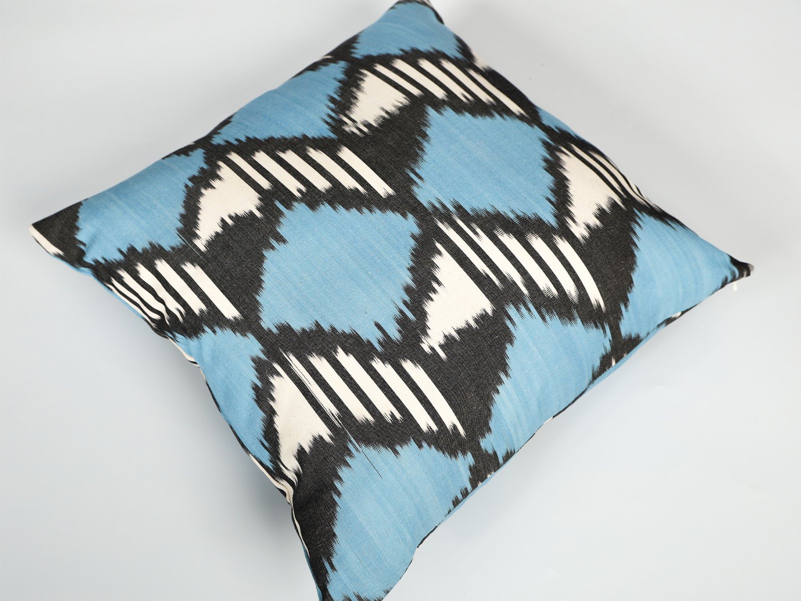 Blue Geometric Ikat Pillow Cover - Image 7