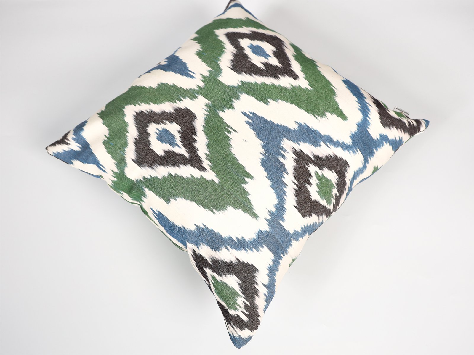 Green Blue Geometric Ikat Pillow Cover - Image 7
