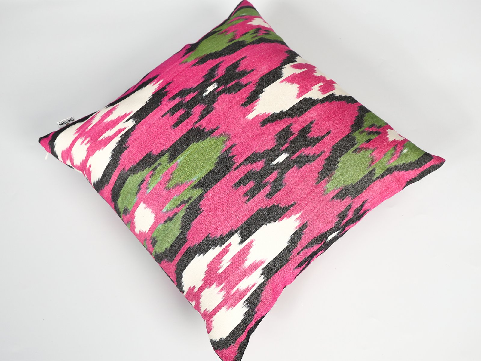 Pink Uzbek Ikat Decorative Pillow Cover - Image 6