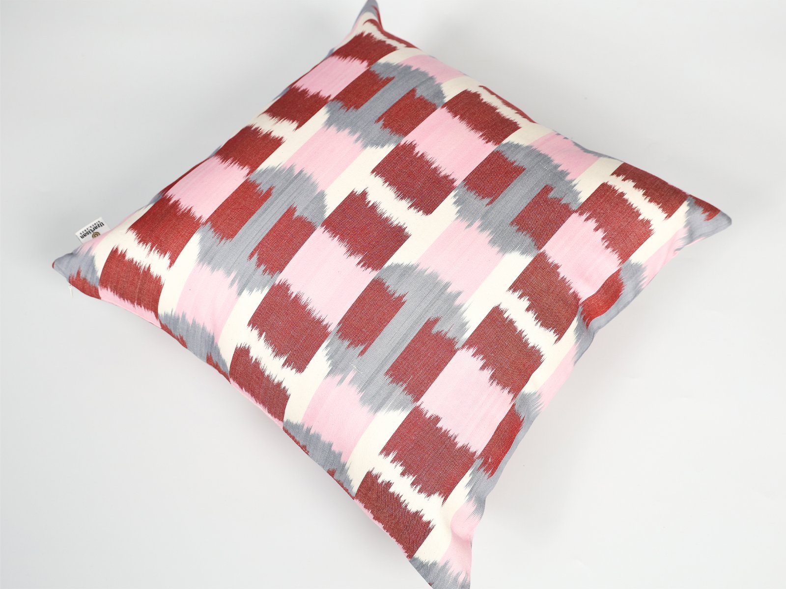 Pink Red Ikat Cushion Cover - Image 6
