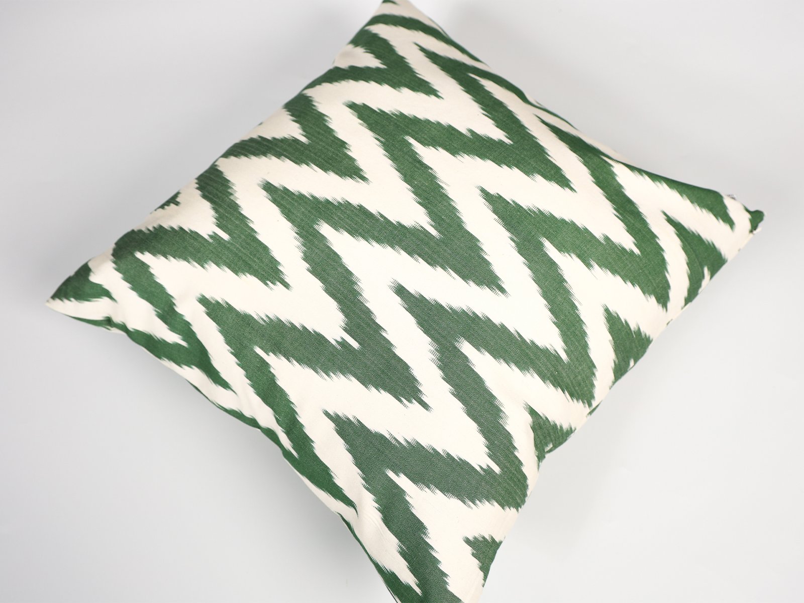 Green Chevron Ikat Cushion Cover - Image 6