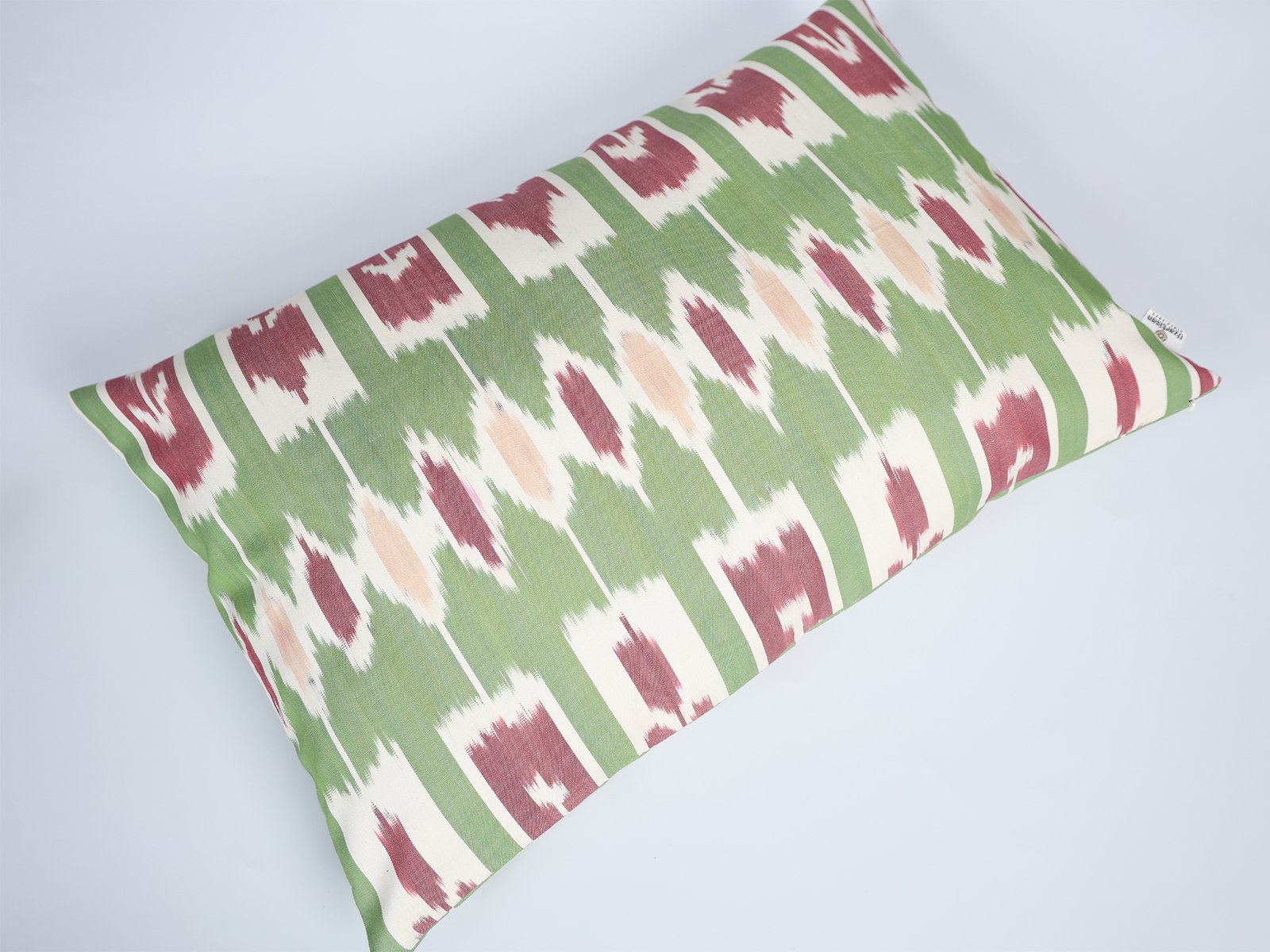 Green and Pink Ikat Decorative Cushion - Image 5