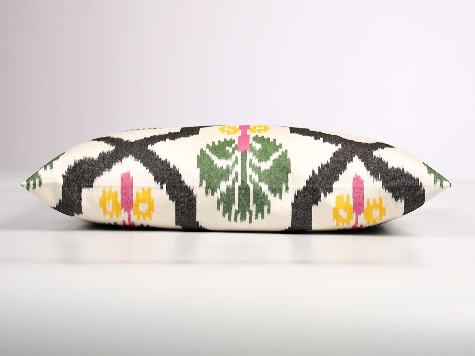 Black and Green Ikat Decorative Cushion Cover - Image 3