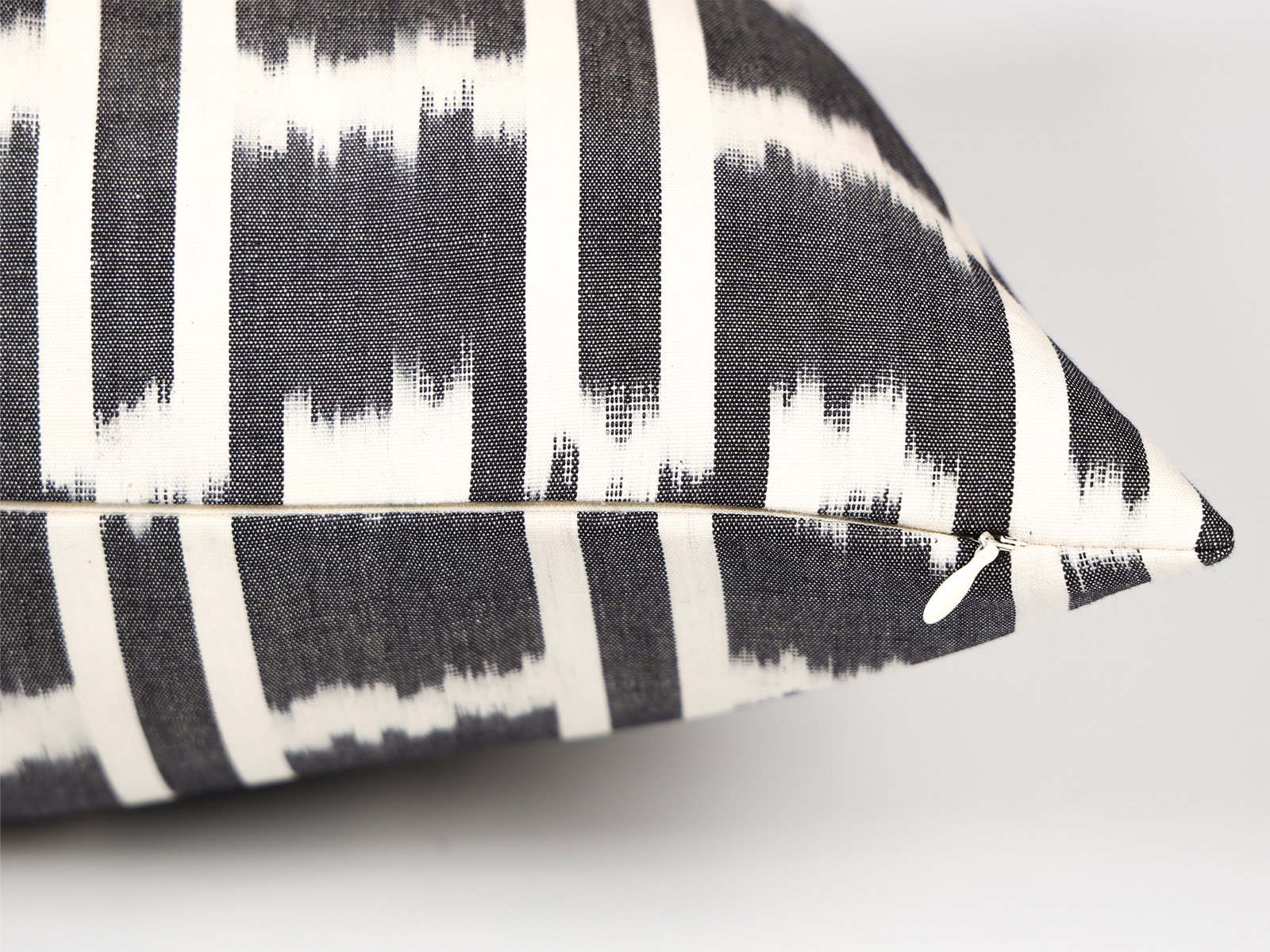 Black Geometric Ikat Pillow Cover - Image 6