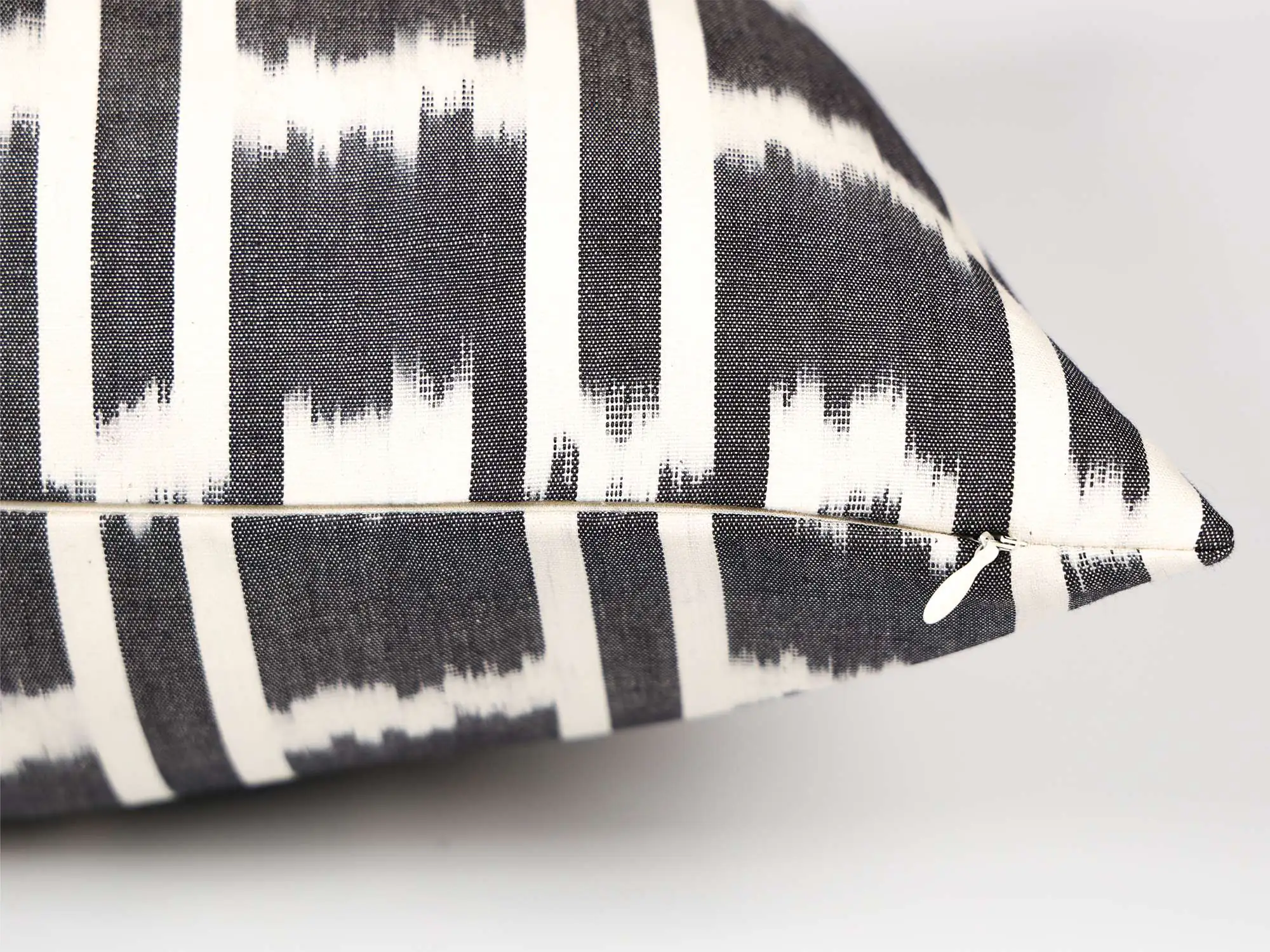 Black Geometric Ikat Pillow Cover