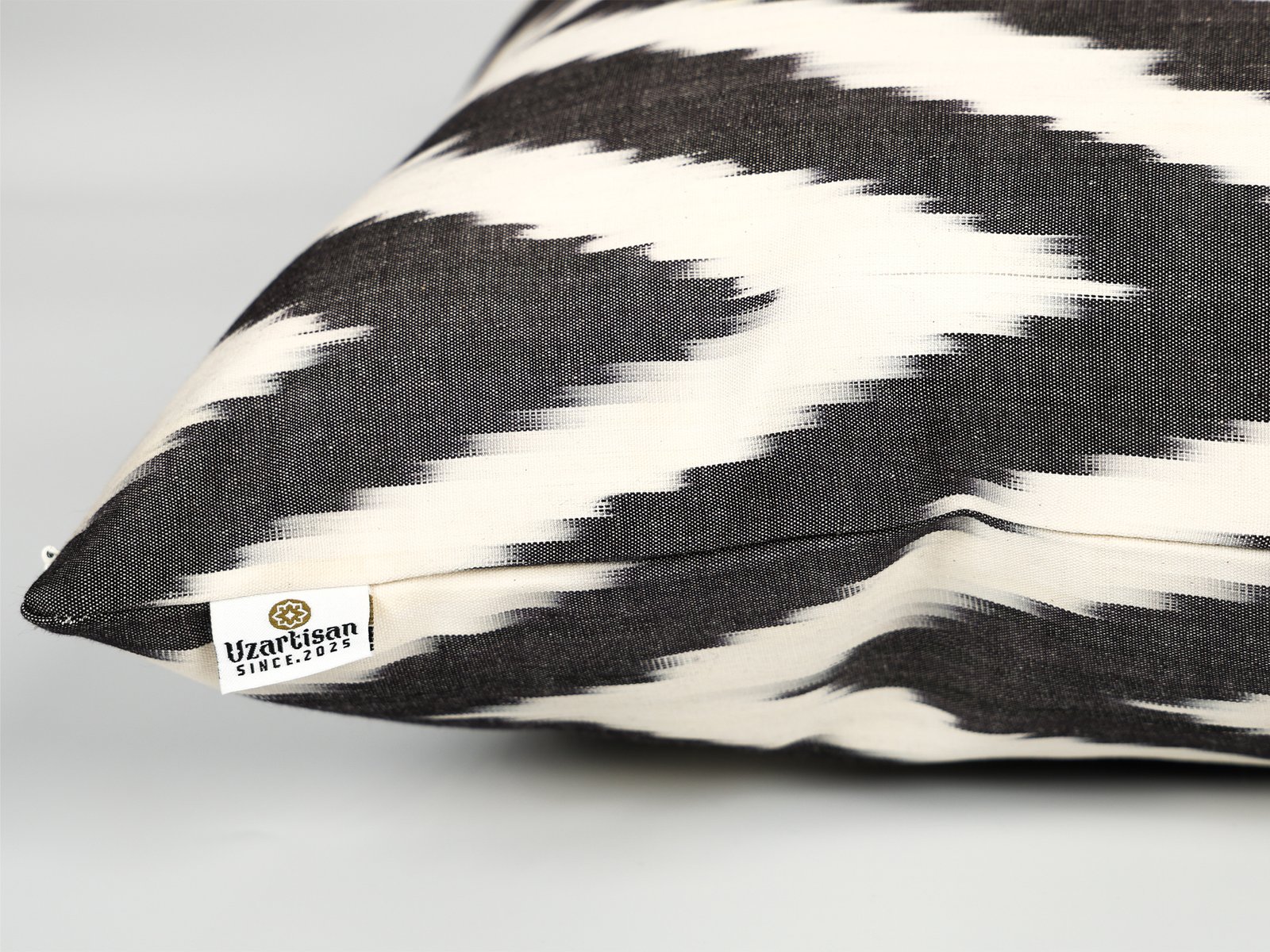 Black Chevron Ikat Cushion Cover - Image 7