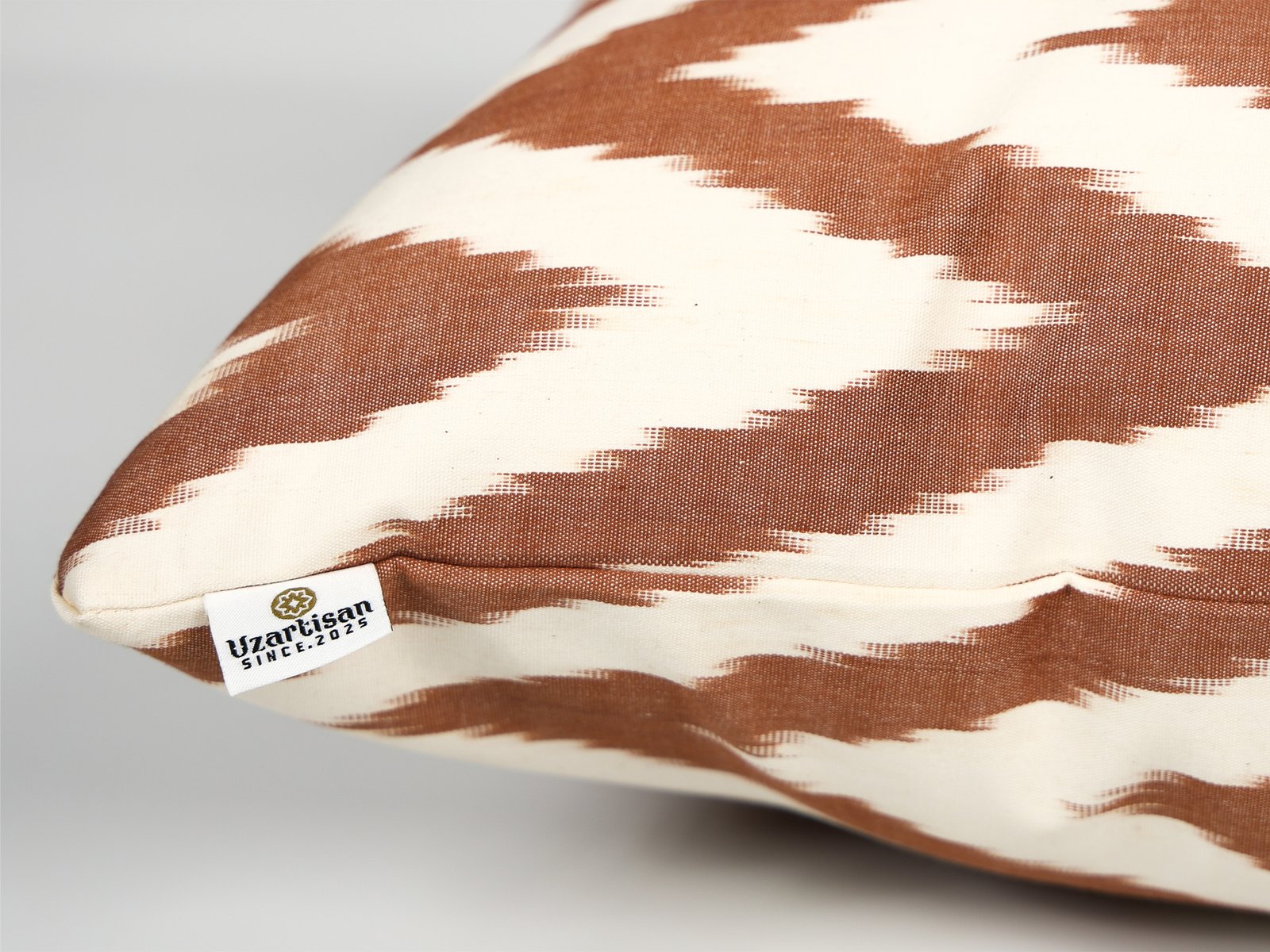 Brown Chevron Ikat Cushion Cover - Image 7