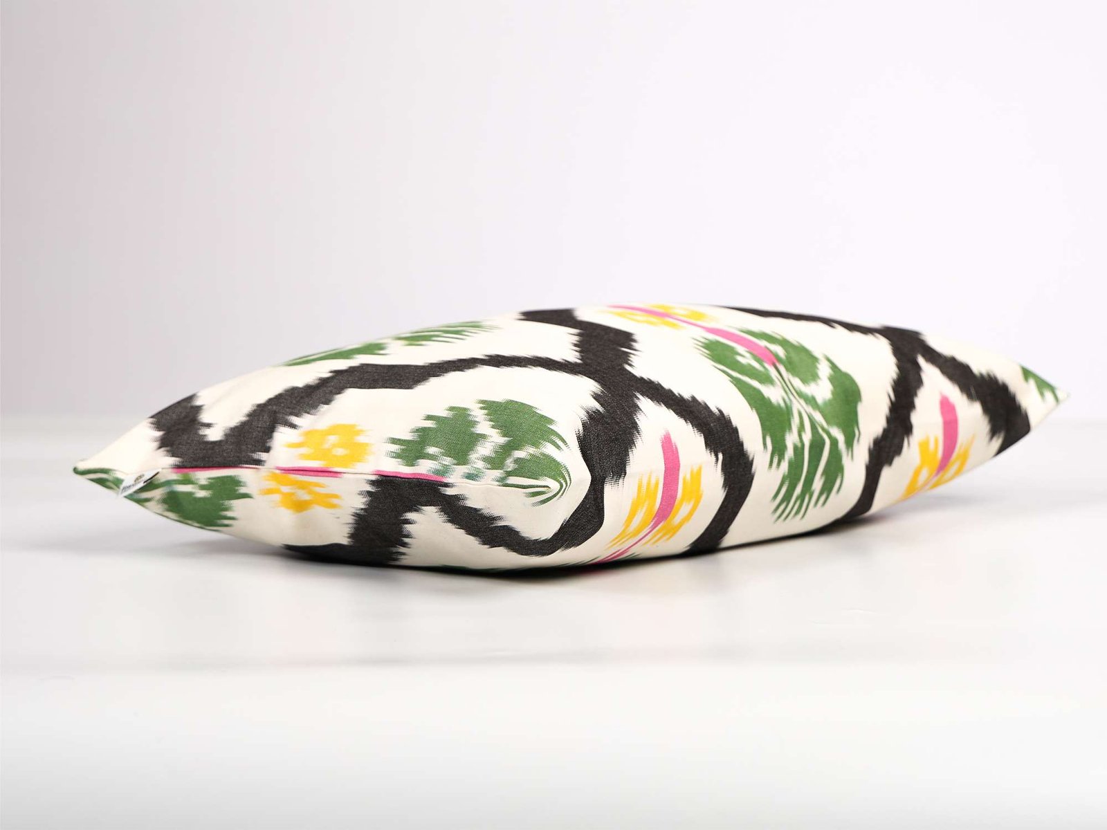 Black and Green Ikat Decorative Cushion Cover - Image 4