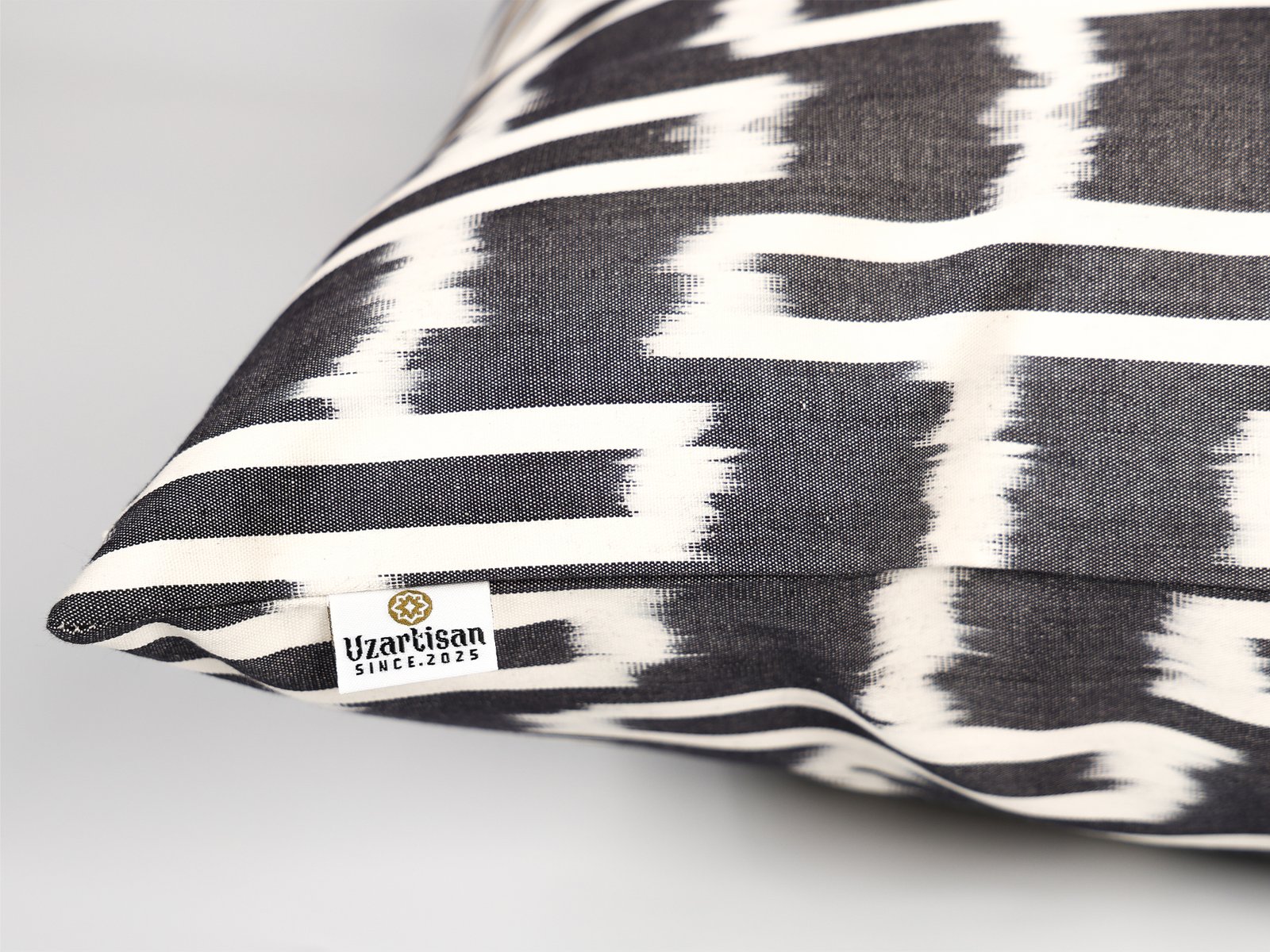 Black Geometric Ikat Pillow Cover - Image 7