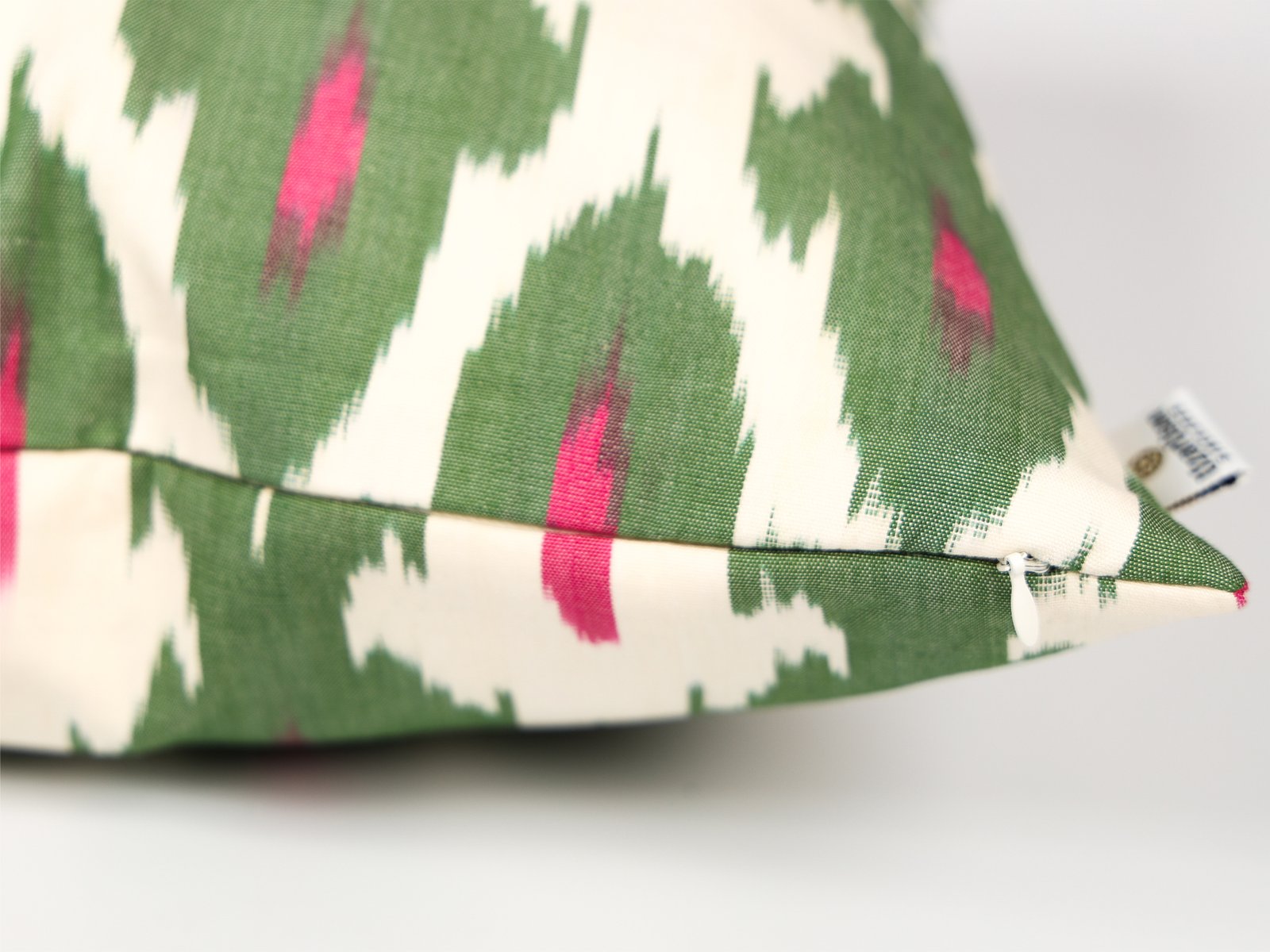 Green and Pink Ikat Pillow Cover - Image 8