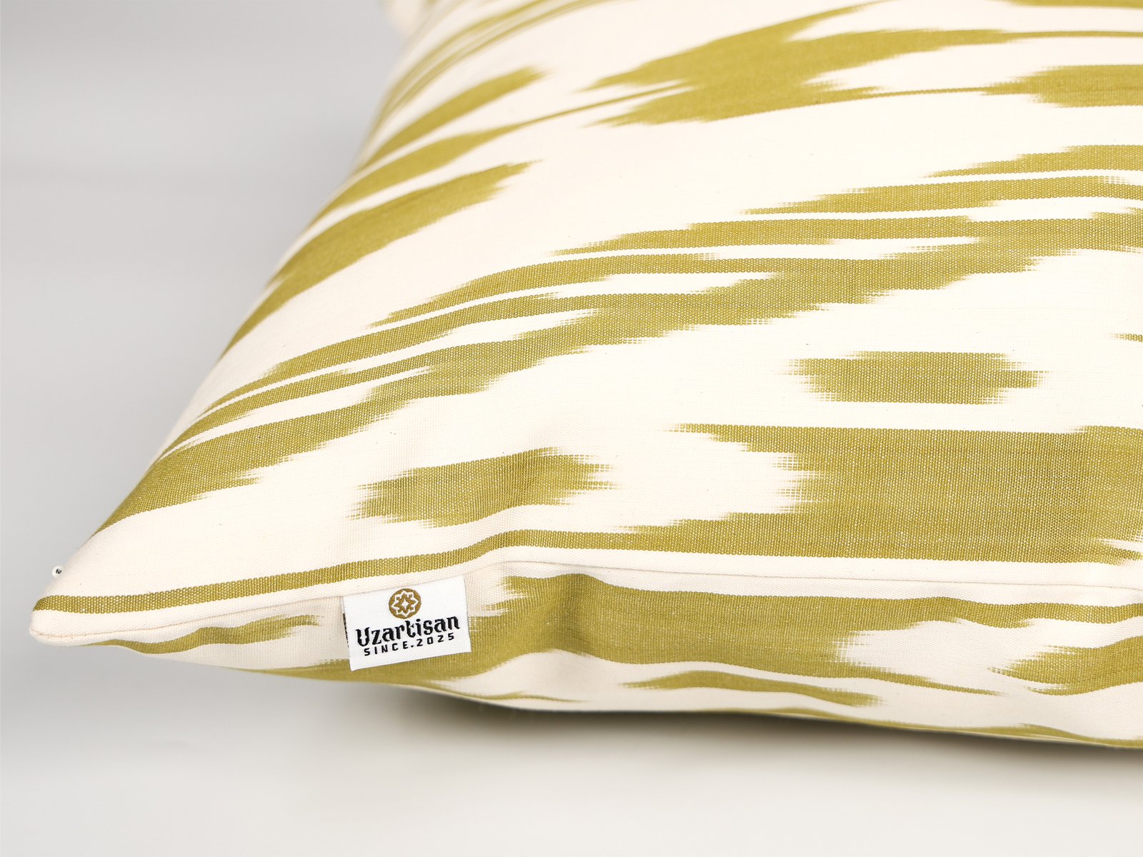 Golden Ikat Pattern Pillow Cover - Image 8