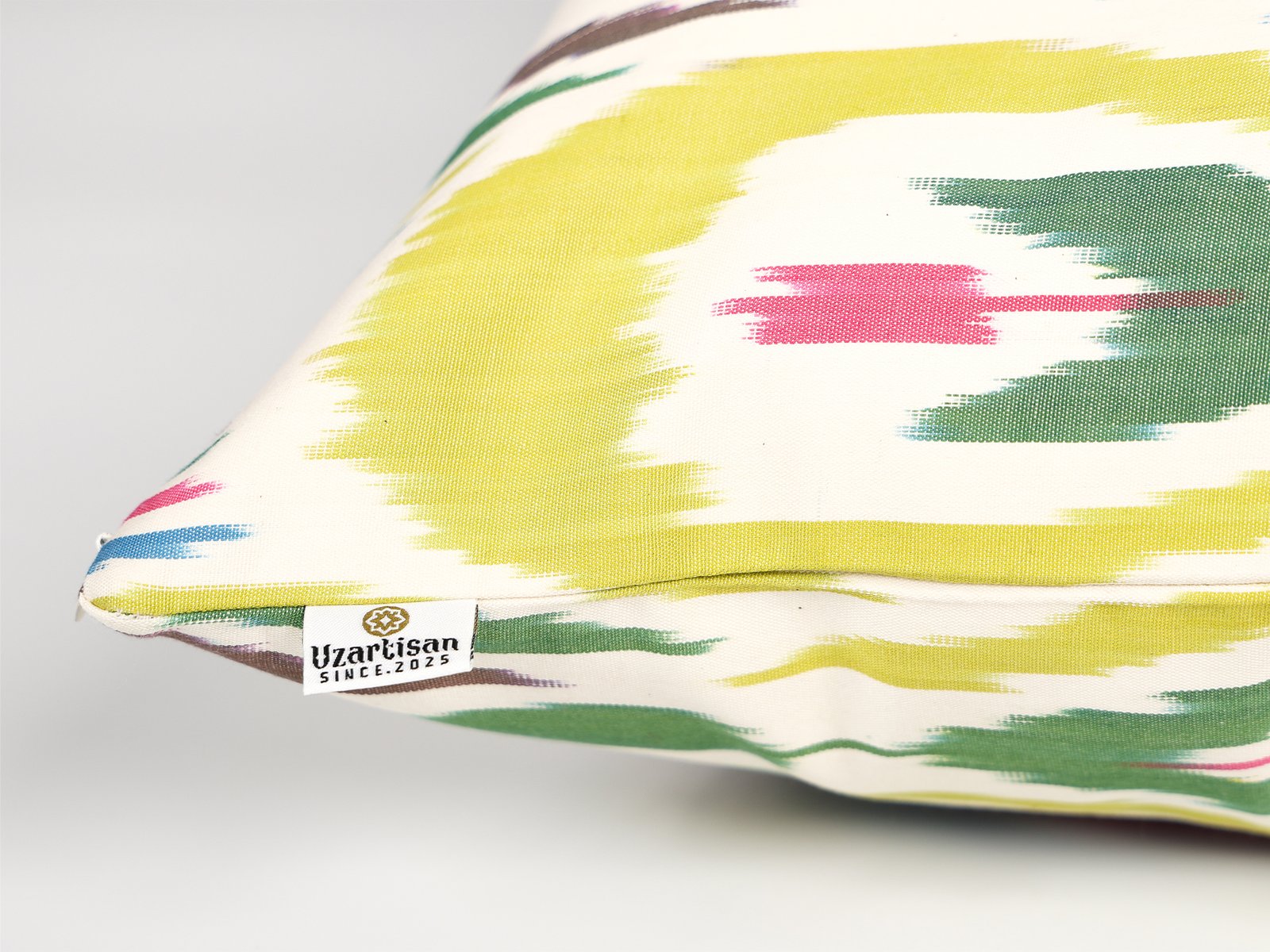 Multicolor Handmade Ikat Pillow Cover - Image 9