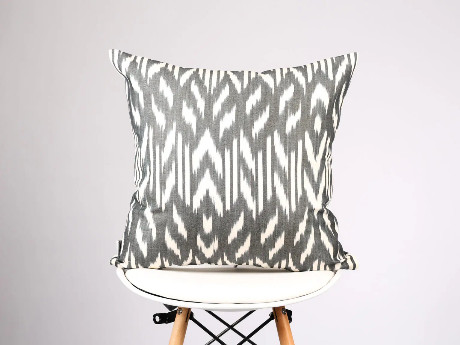 Black and White Ikat Pillow Cover