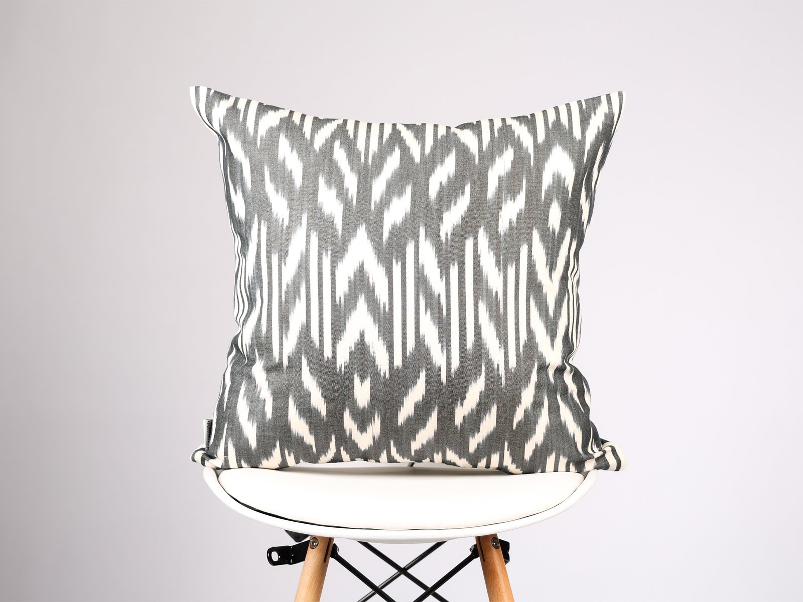 Black and White Ikat Pillow Cover