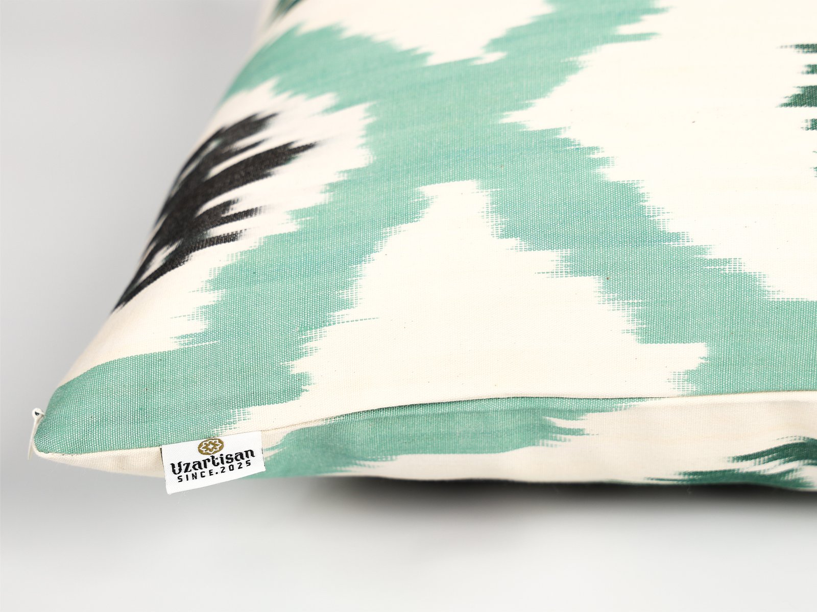 Mint Green Ikat Pillow Cover - Image 9