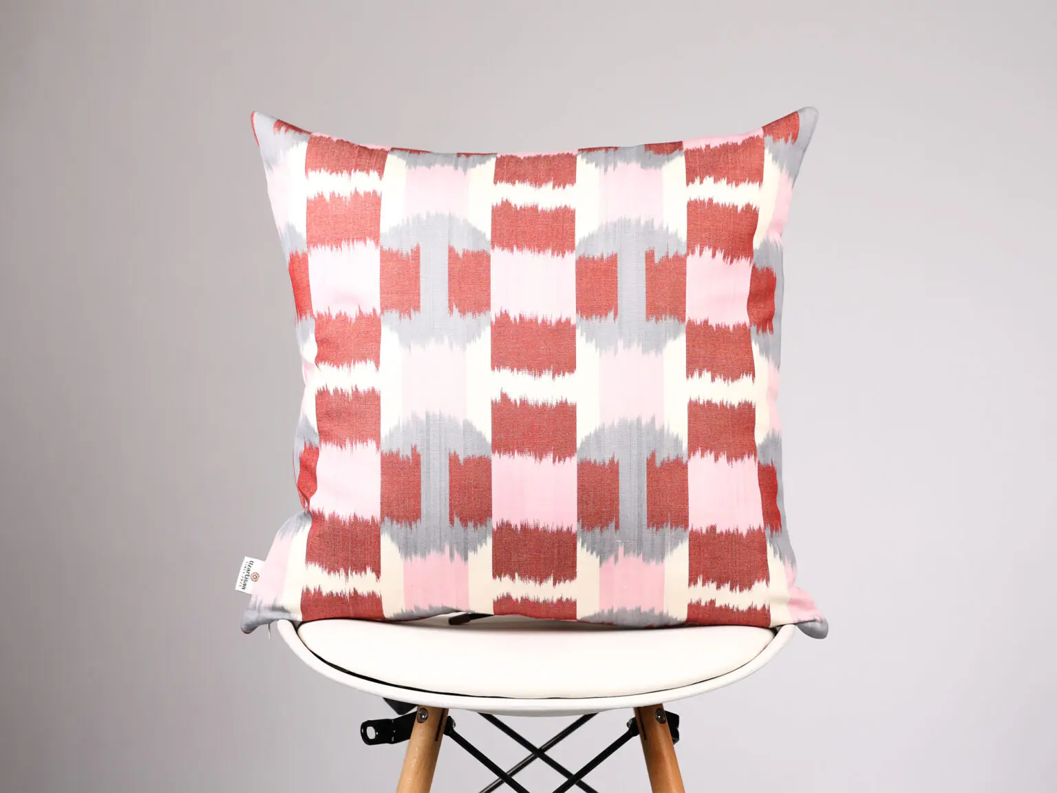 Pink Red Ikat Cushion Cover