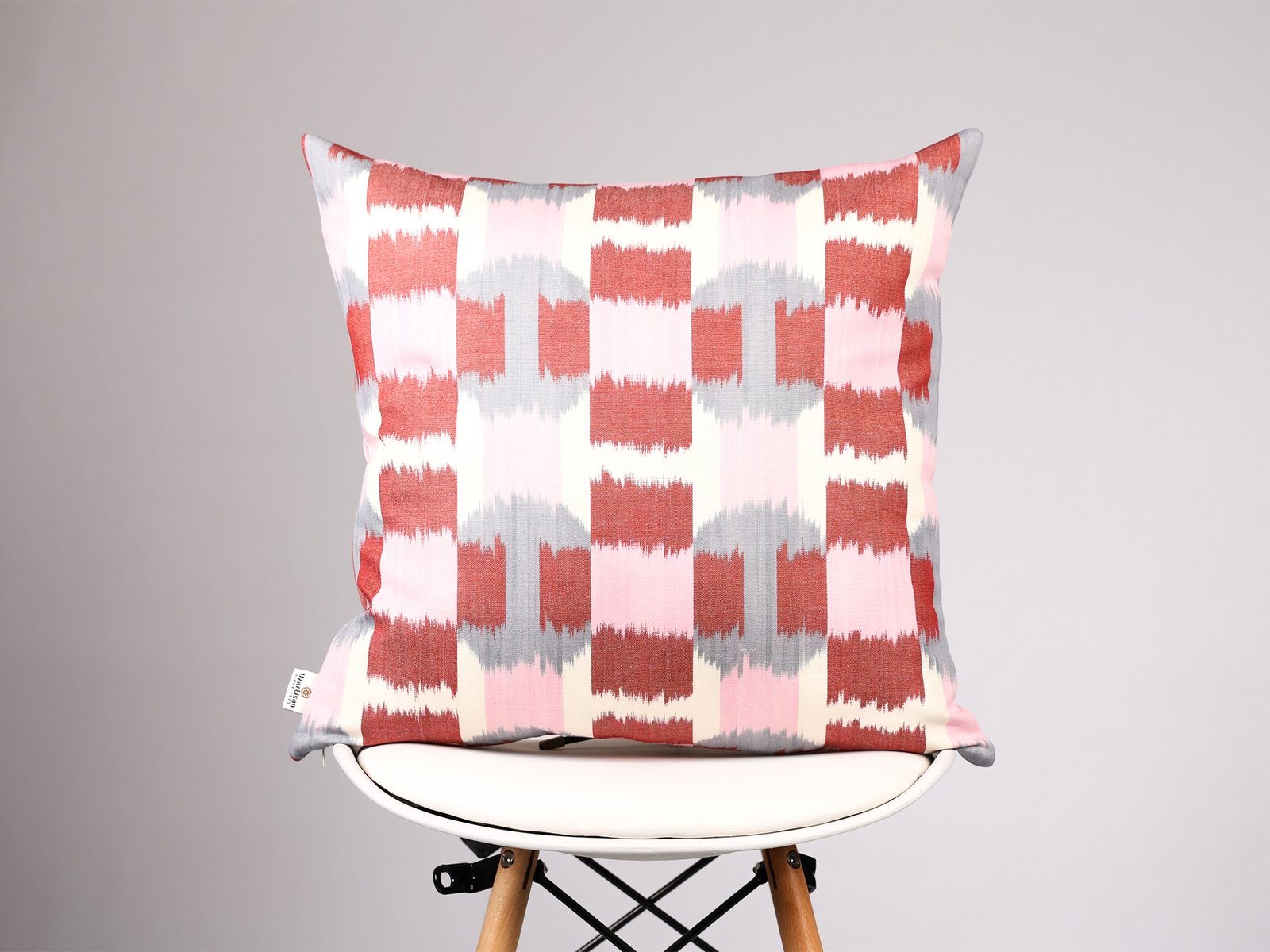 Pink Red Ikat Cushion Cover