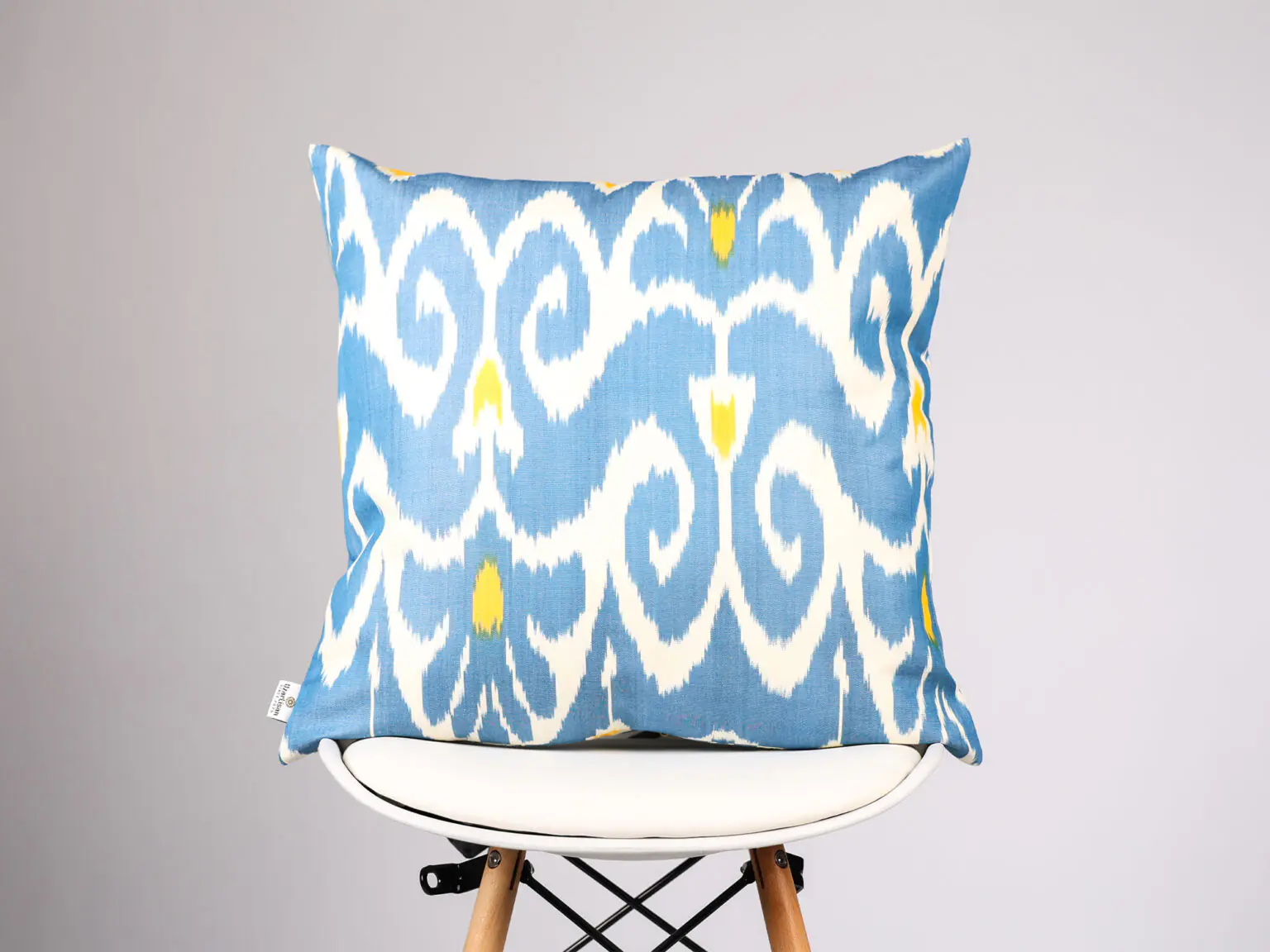 Blue Ikat Pillow Cover For Sale