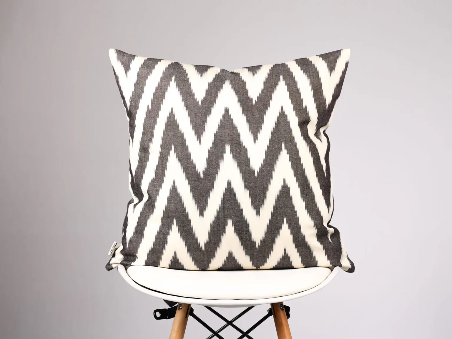 Black Chevron Ikat Cushion Cover